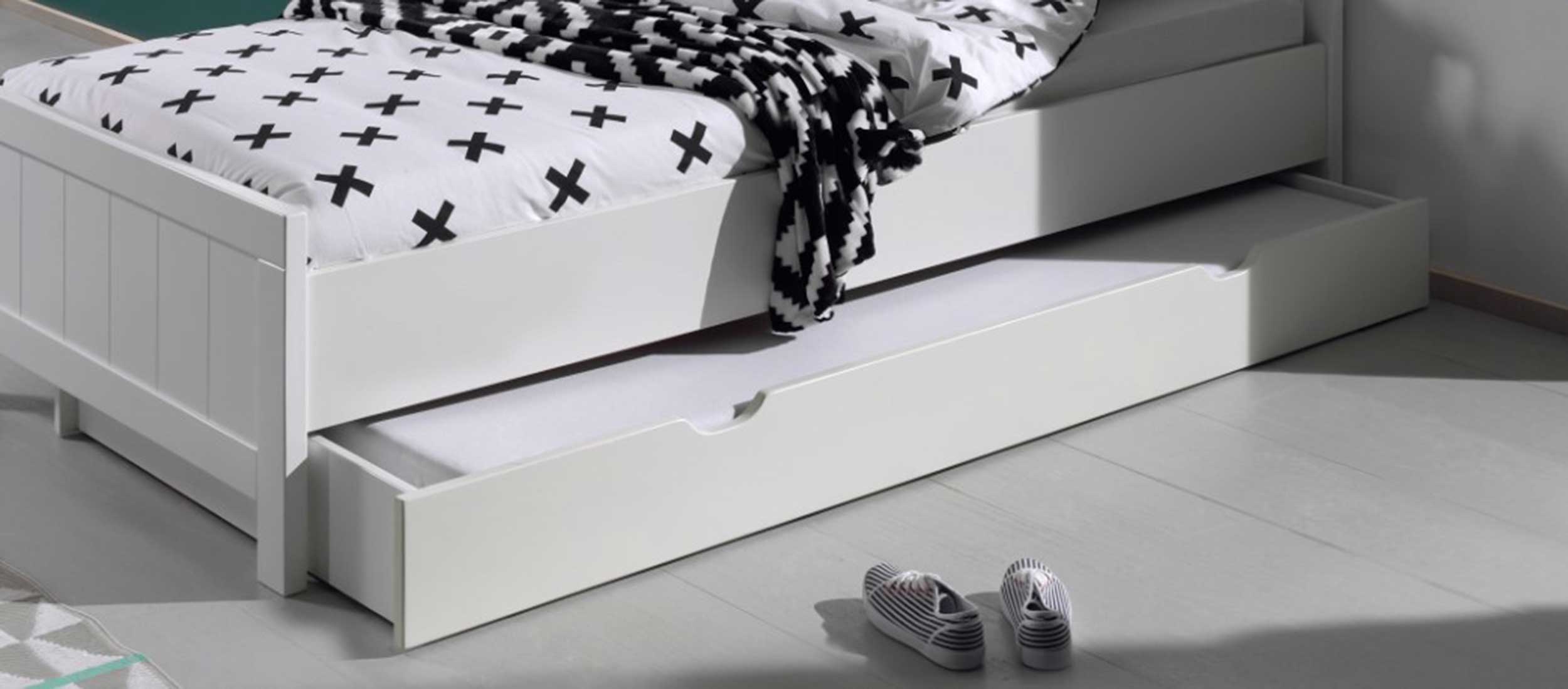 Lit Erik 90x200cm avec tiroir de lit - blanc - Image 2