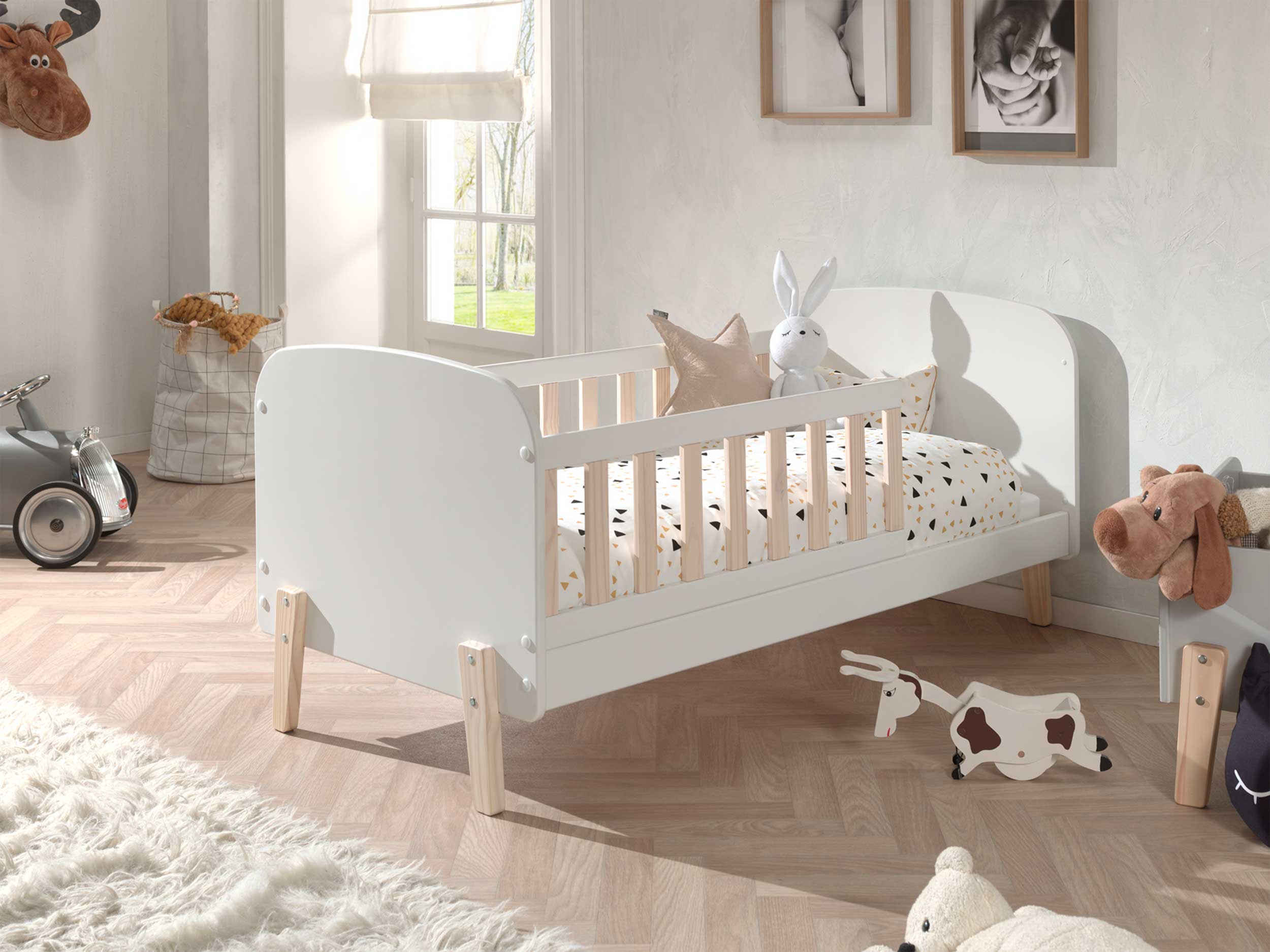 Lit junior Kiddy 70x140cm - blanc/bois - Image 4