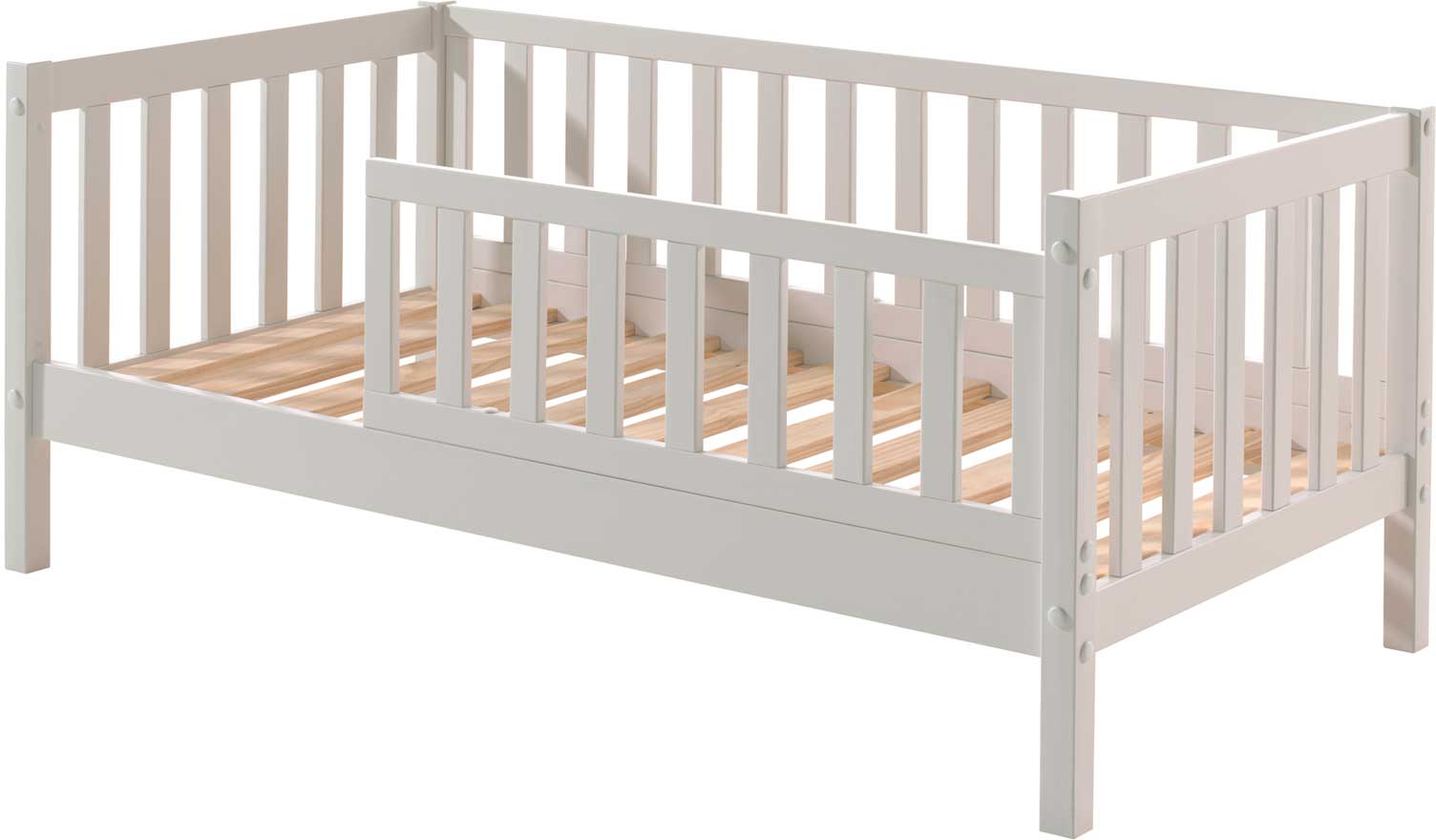 Lit junior Petronille 70 x 140cm bois pin - blanc - Image 3