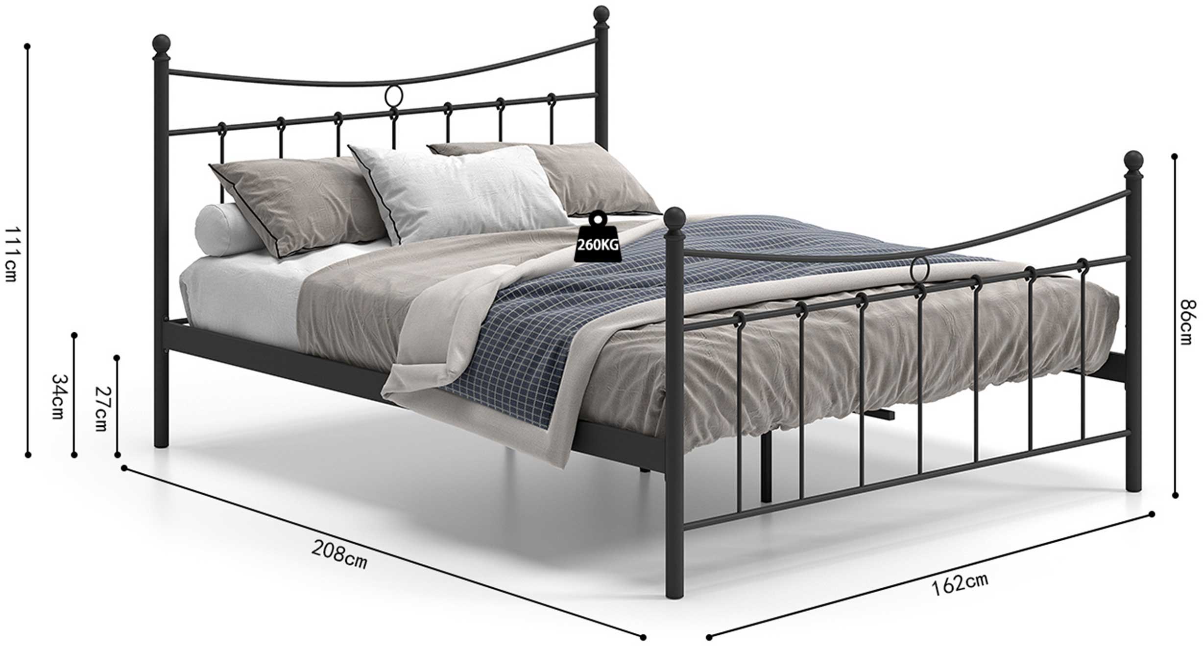 Lit Liza 160x200 avec sommier à lattes - noir - Image 2