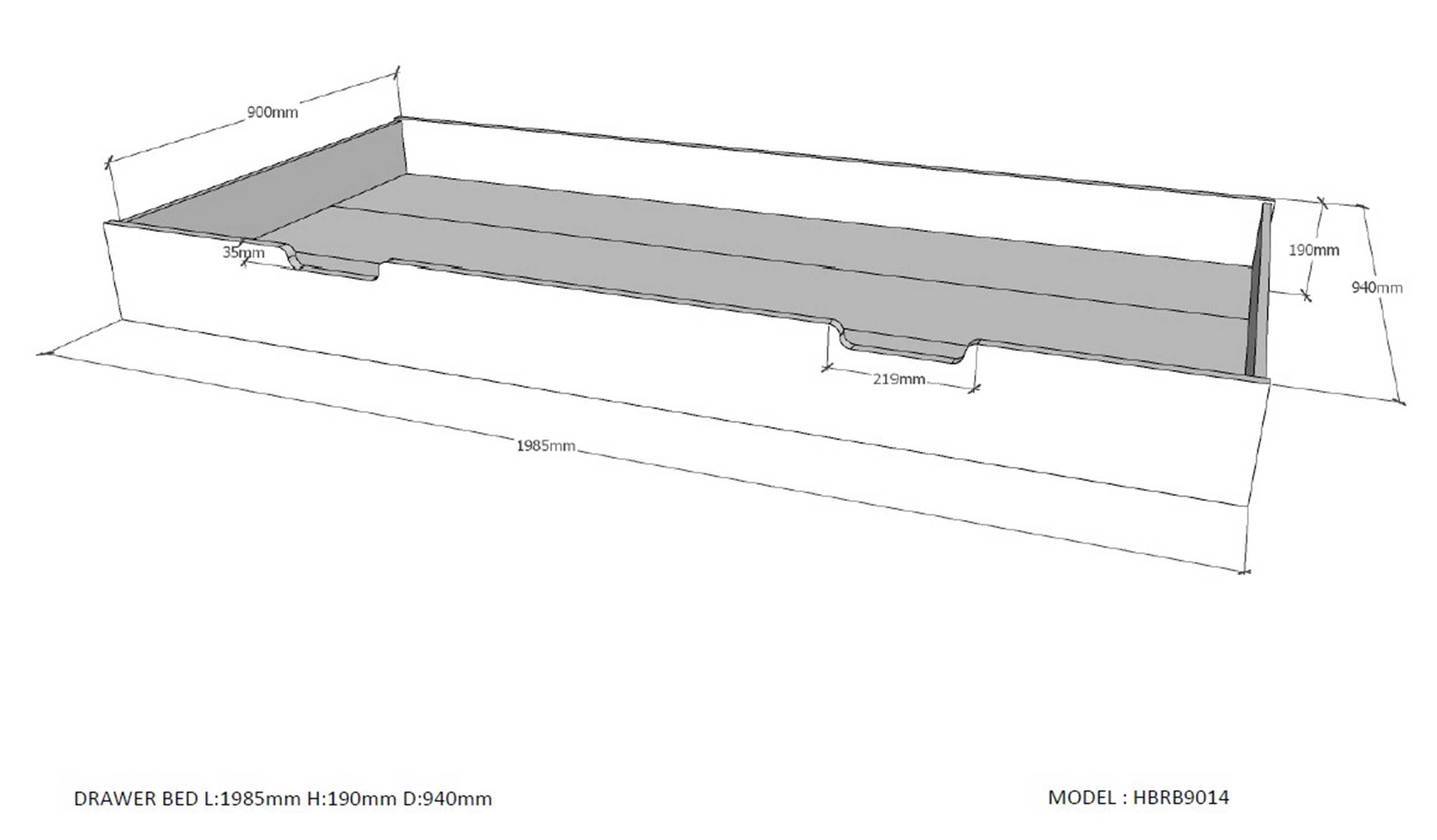 Lit maison Odense avec tiroir de lit 90x200cm MDF - blanc/bois de pin - Image 3