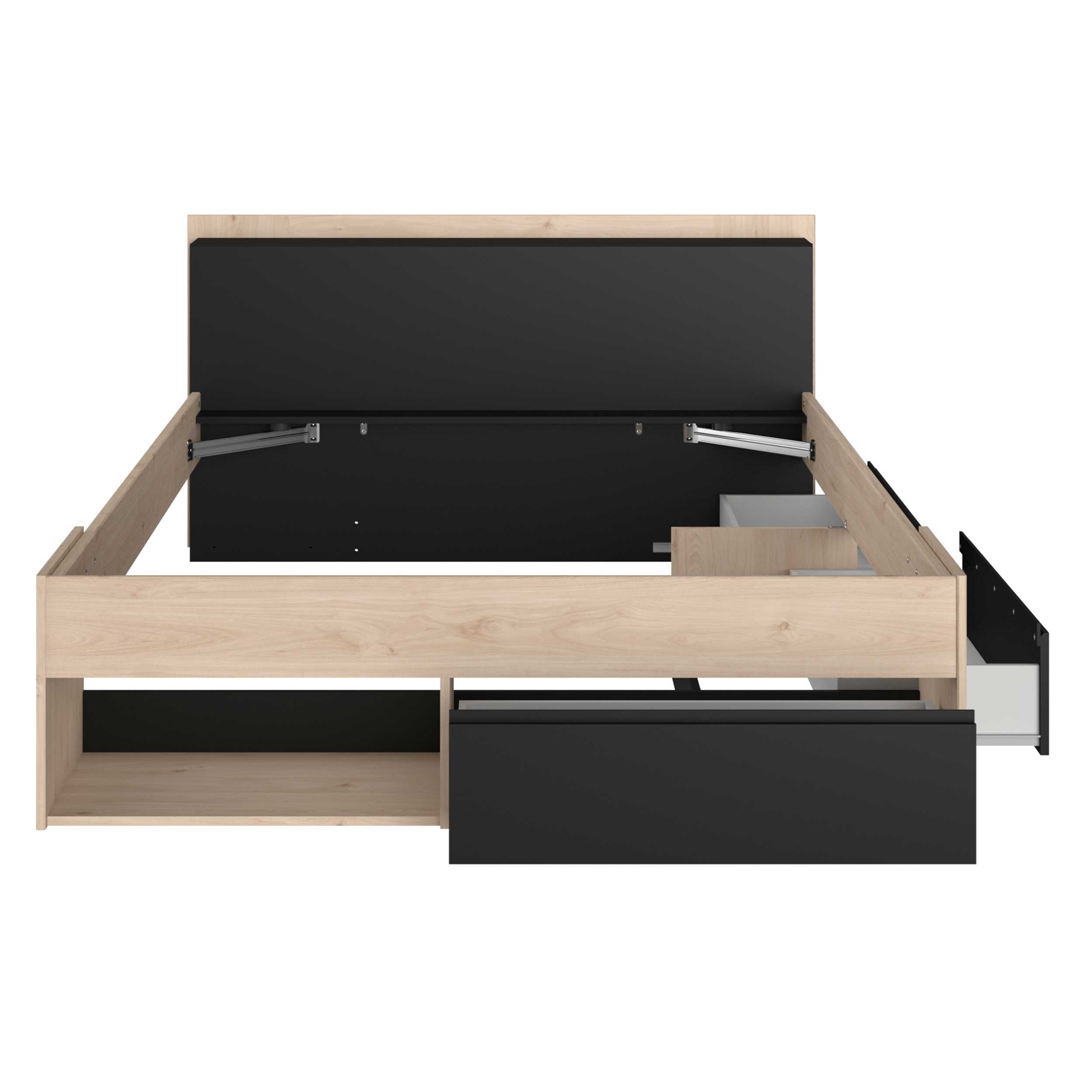 Lit Marseille 140x190/200cm avec tiroirs - noir - Image 5