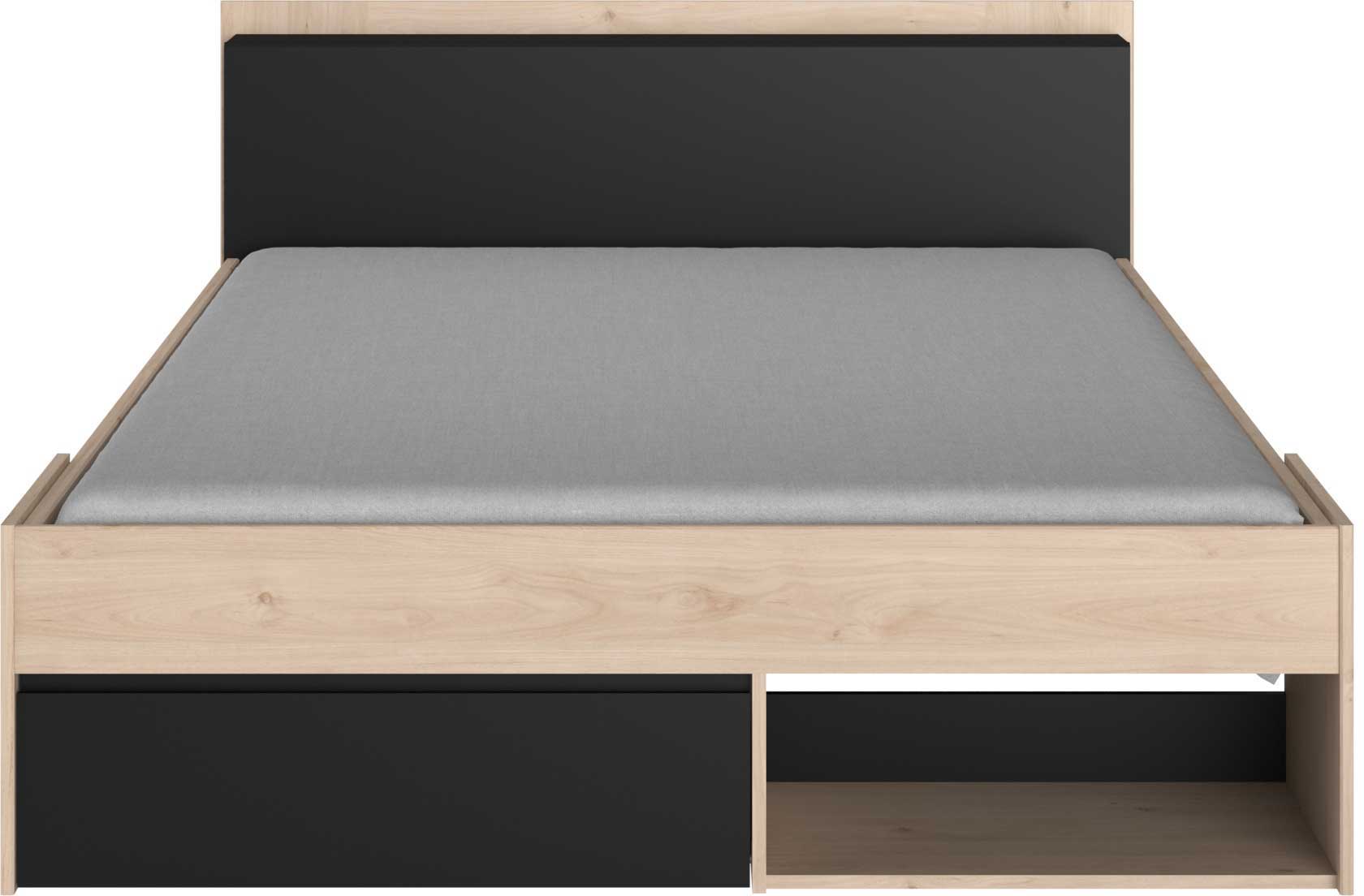 Lit Marseille 160x200cm - chêne/noir - Image 11