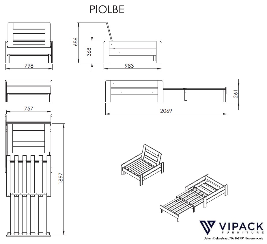 Lit mezzanine Claire 140x200cm avec bibliothèque et canapé-lit - blanc - Image 4