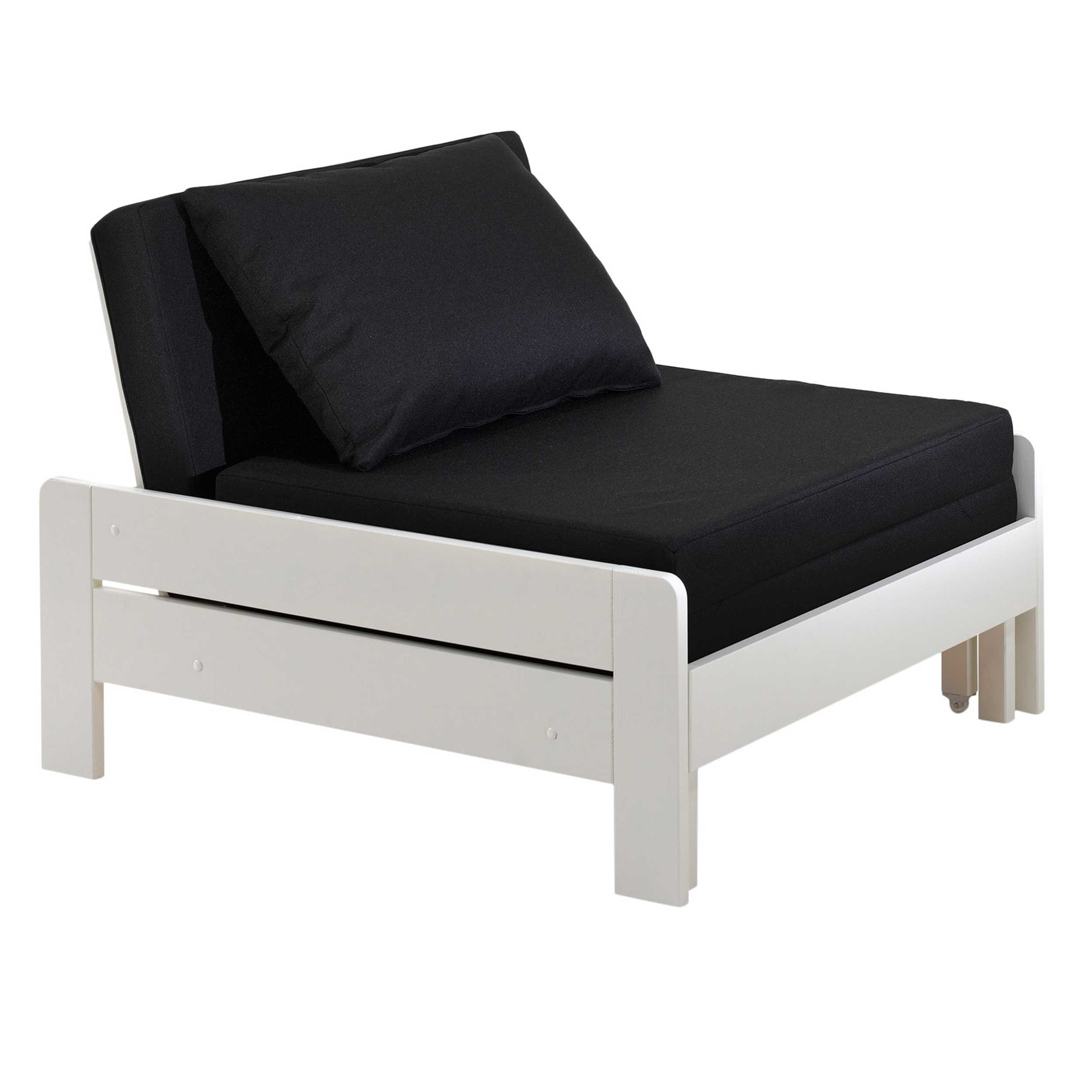 Lit mezzanine Claire 90x200 avec canapé-lit et chiffonnier - blanc - Image 5