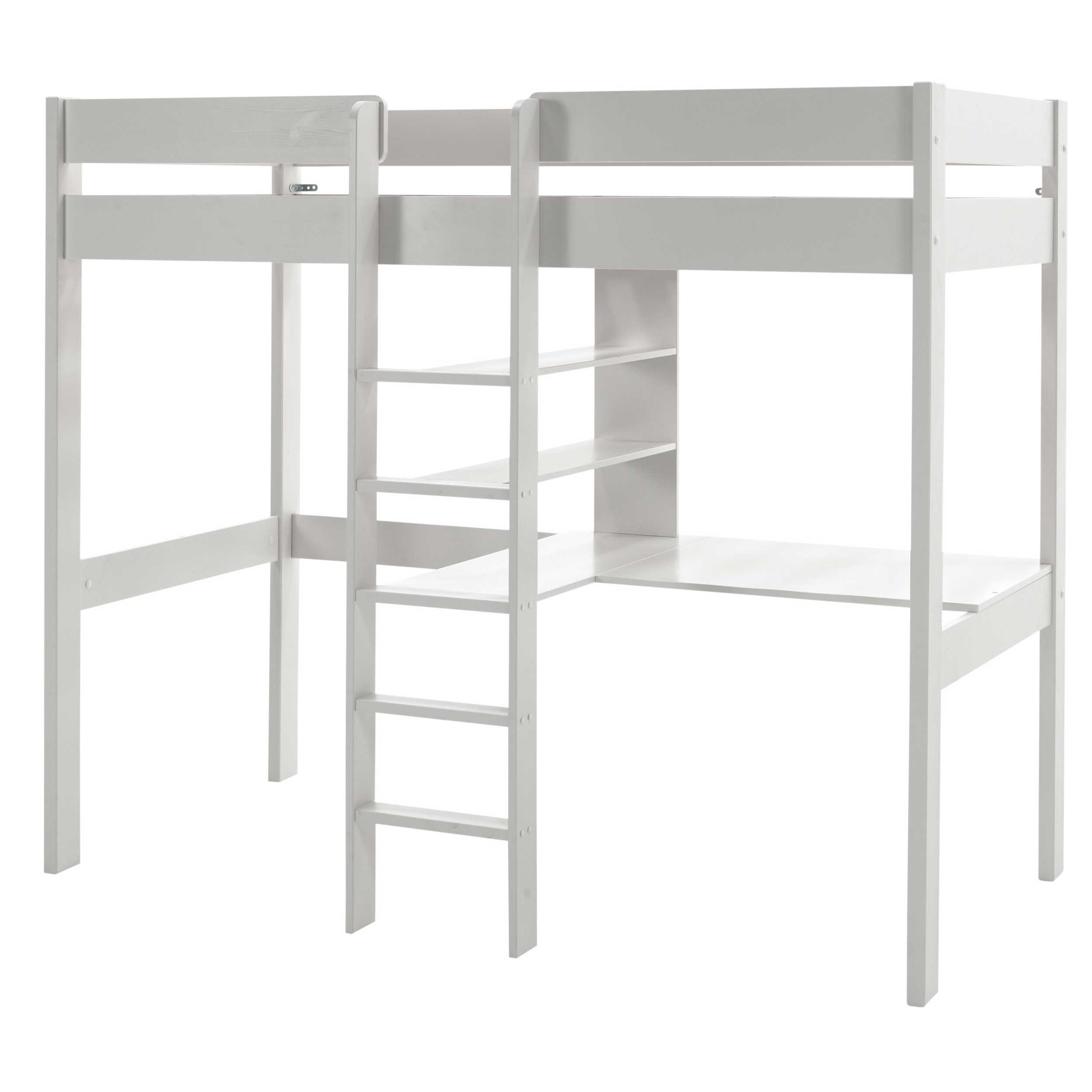 Lit mezzanine Lena avec bureau - blanc - Image 4