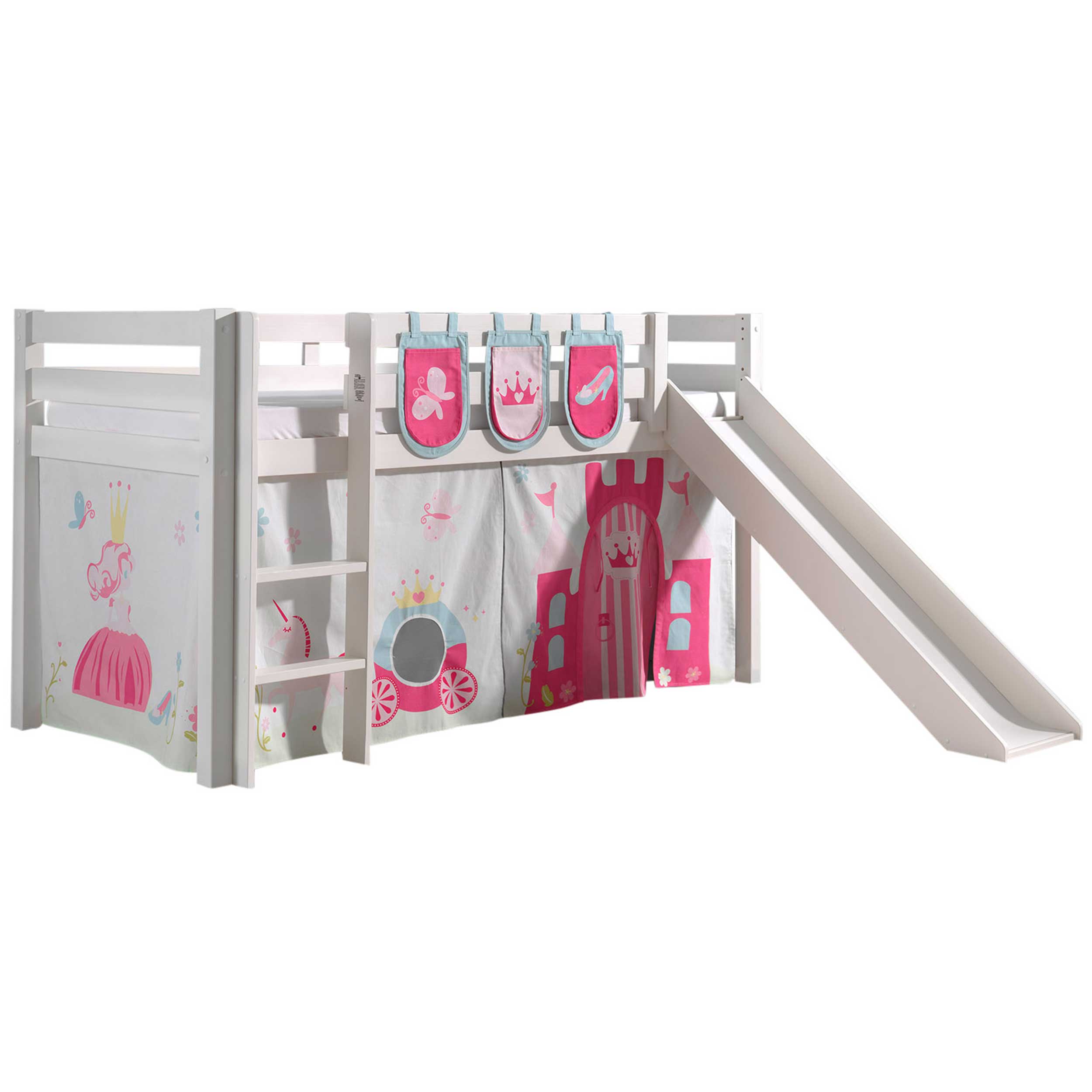 Lit mi-hauteur Astrid avec tente et sacs de rangement Princess II - blanc - Image 7