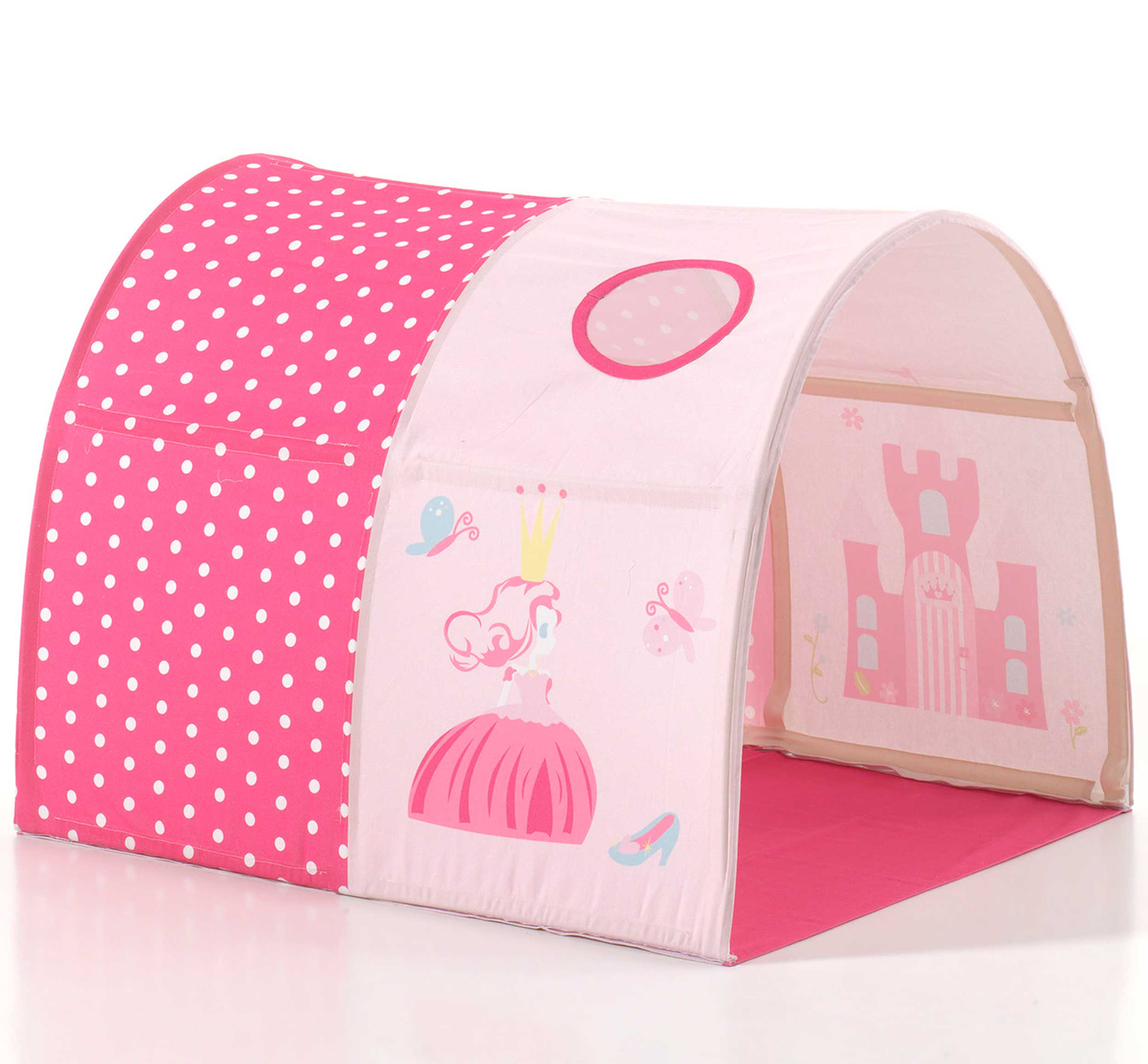 Lit mi-hauteur Astrid avec tente et tunnel de lit et sacs de rangement Princess II - blanc - Image 4