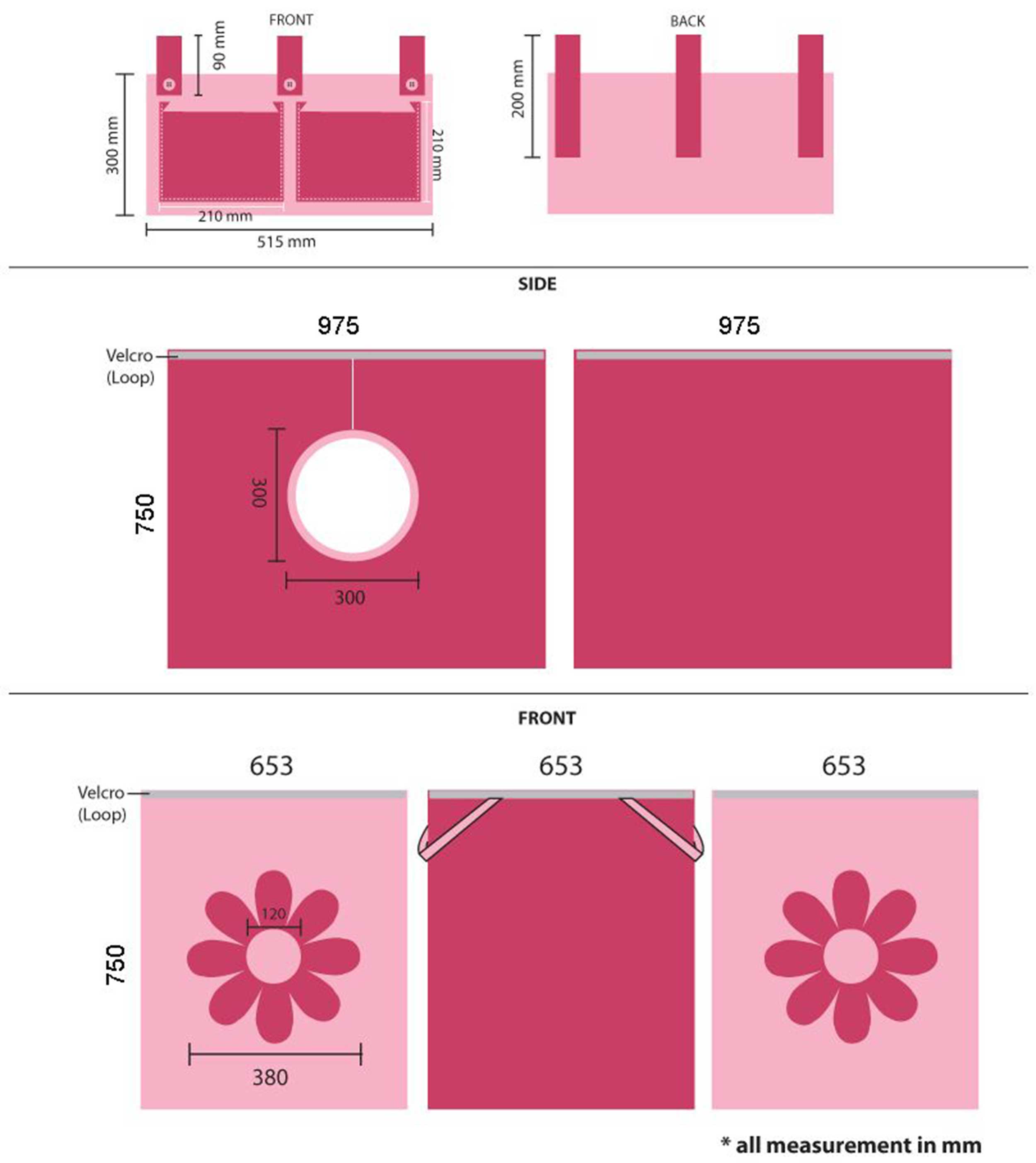 Lit mi-hauteur Astrid avec toboggan & tente de lit Fleurs - bois de pin - Image 2