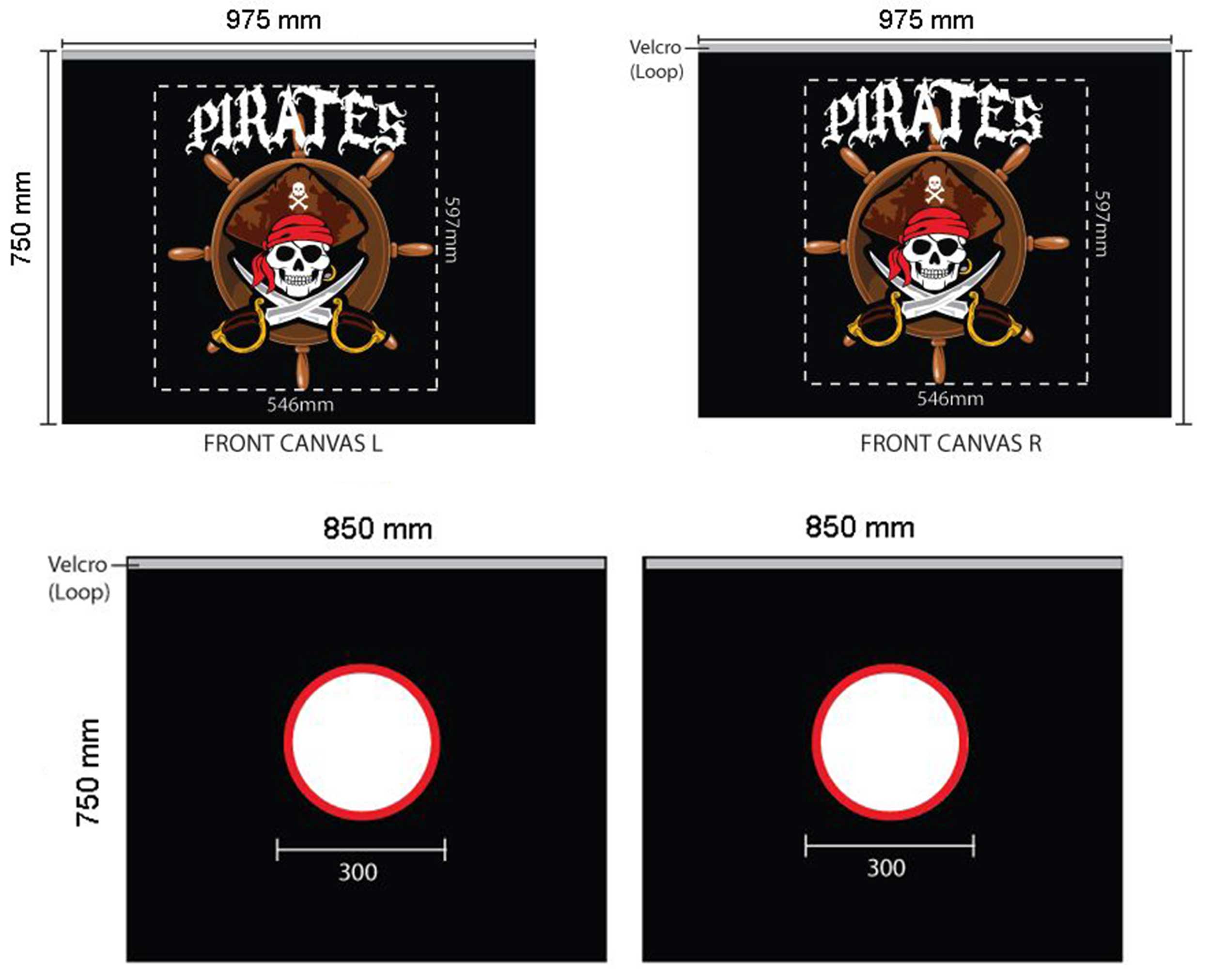 Lit mi-hauteur Astrid avec toboggan & tente de lit Pirates - bois de pin - Image 2