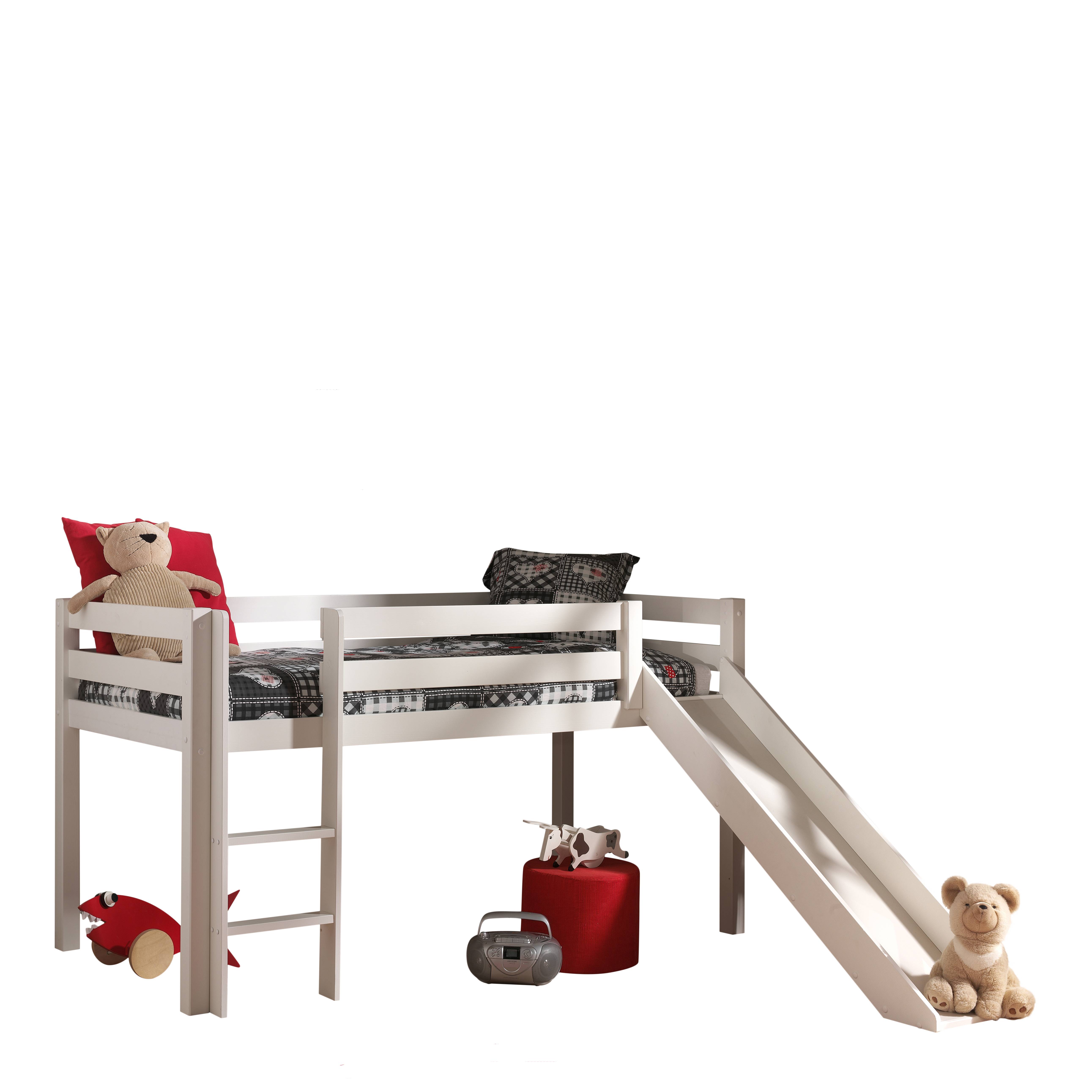 Lit mi-hauteur avec toboggan Astrid avec tente de lit Pet Shop - blanc - Image 4