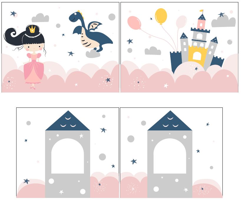 Lit mi-hauteur avec toboggan Astrid avec tente de lit Princess Sophie - bois de pin - Image 3