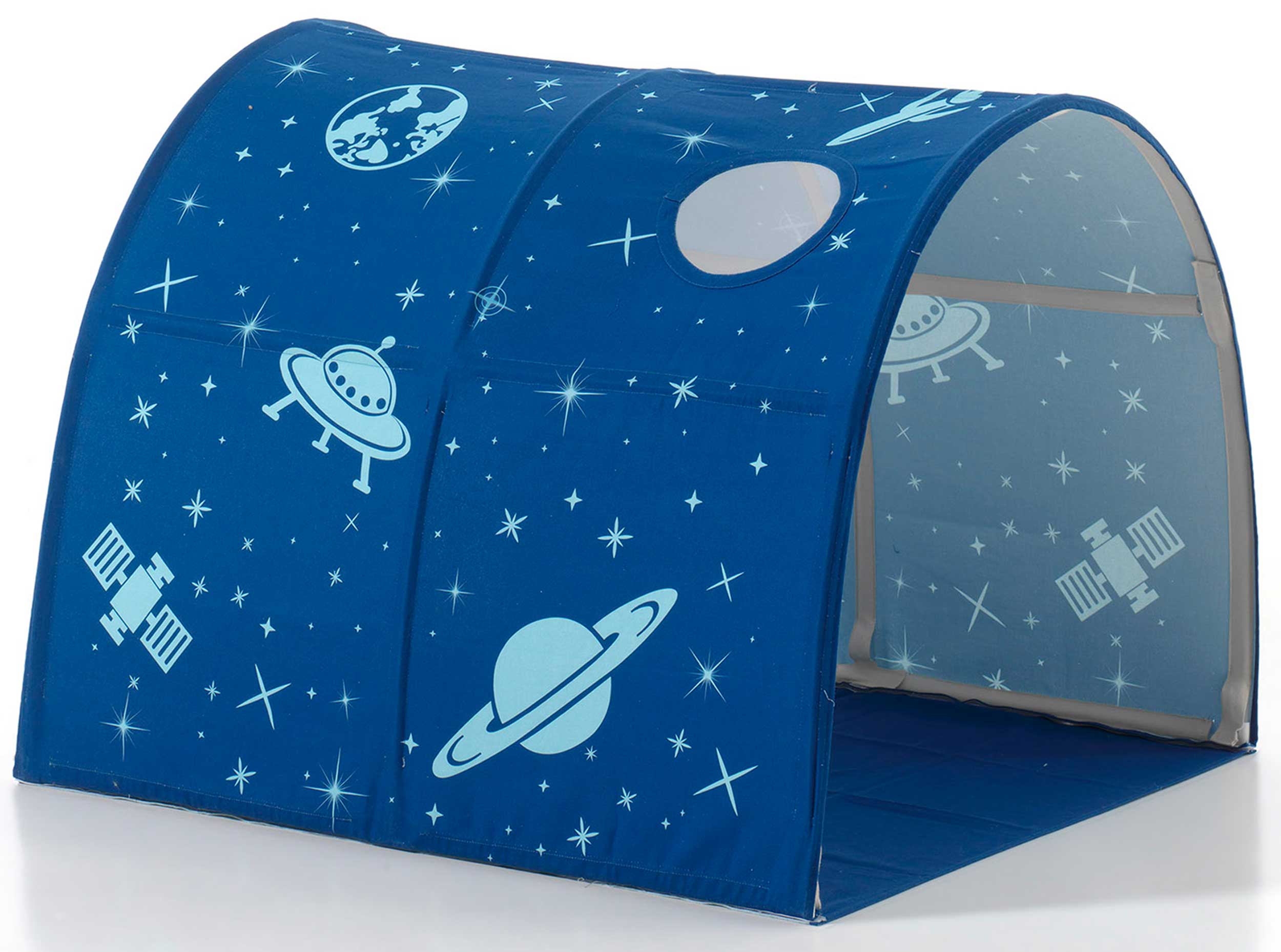 Lit mi-hauteur avec toboggan Astrid avec tente et tunnel de lit Astro - blanc - Image 3