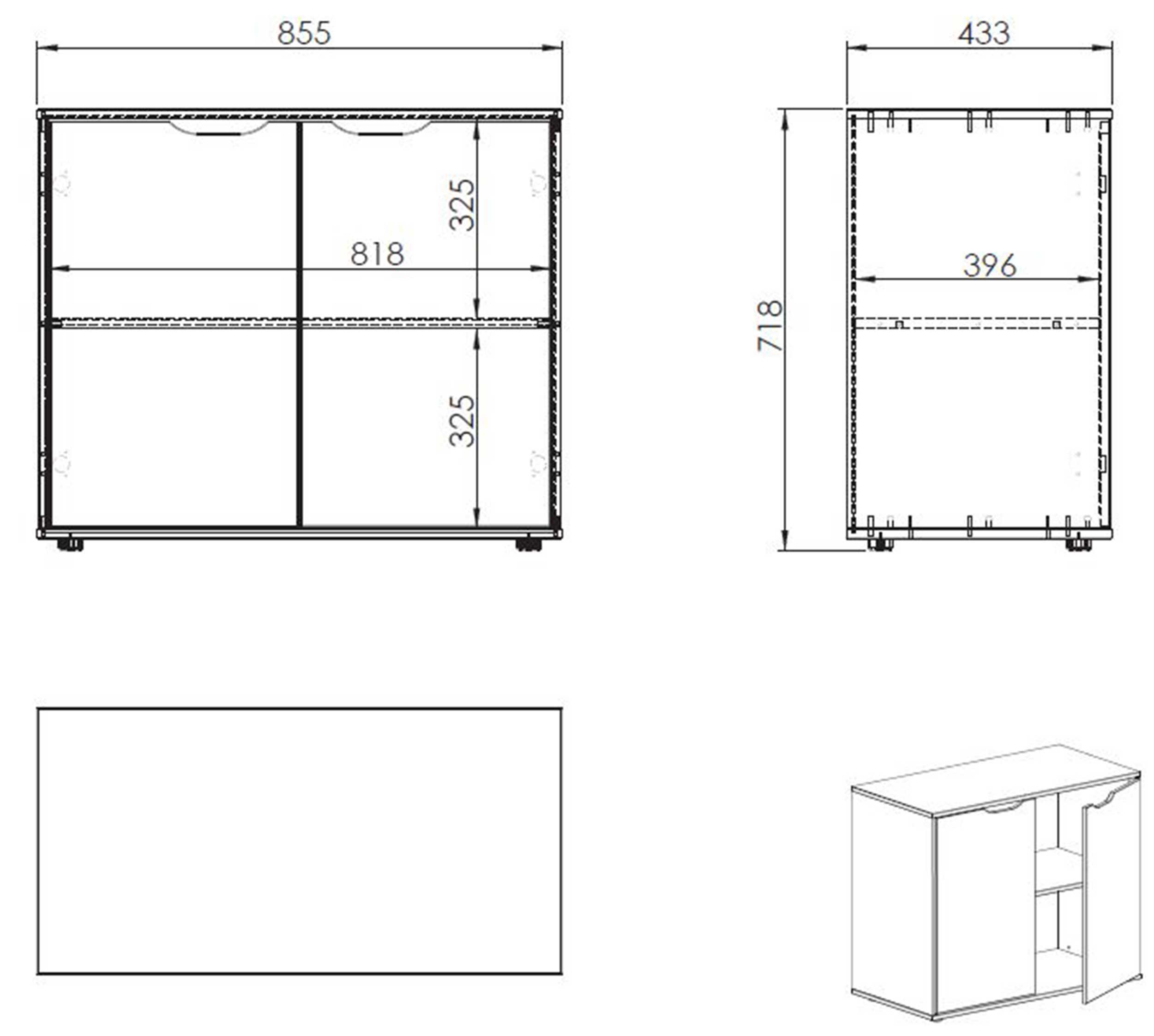 Lit mi-hauteur Charlotte avec étagère, bureau, commode et chiffonnier - blanc - Image 5
