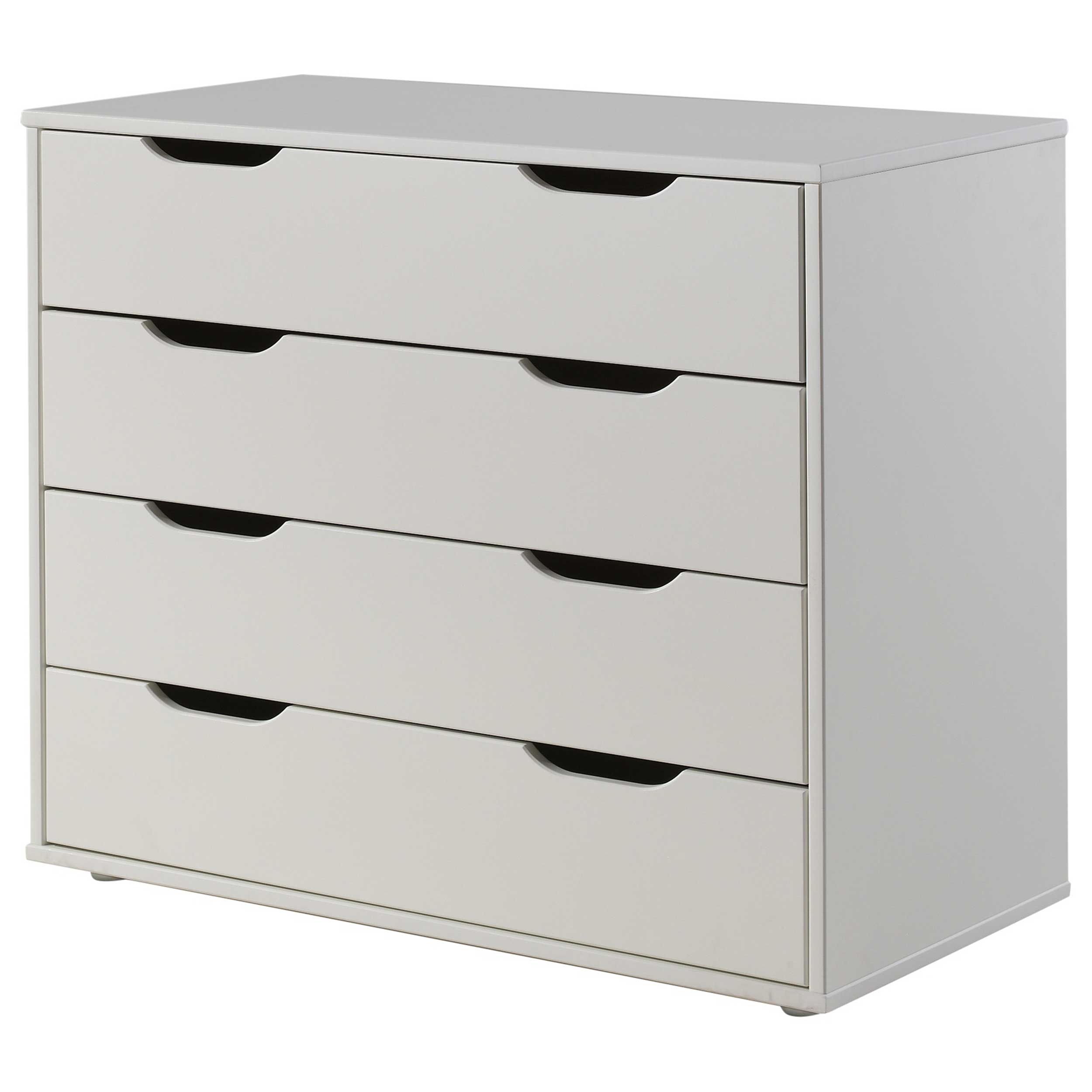 Lit mi-hauteur Charlotte avec étagère, bureau et chiffonnier - blanc - Image 5