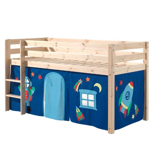 Lit mi-hauteur Charlotte avec tente de lit Astro - bois de pin - Image 4