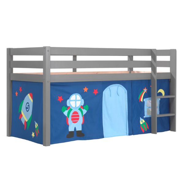 Lit mi-hauteur Charlotte avec tente de lit astro - gris - Image 4