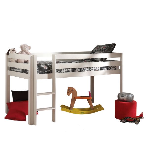 Lit mi-hauteur Charlotte avec tente de lit Bella - blanc - Image 4