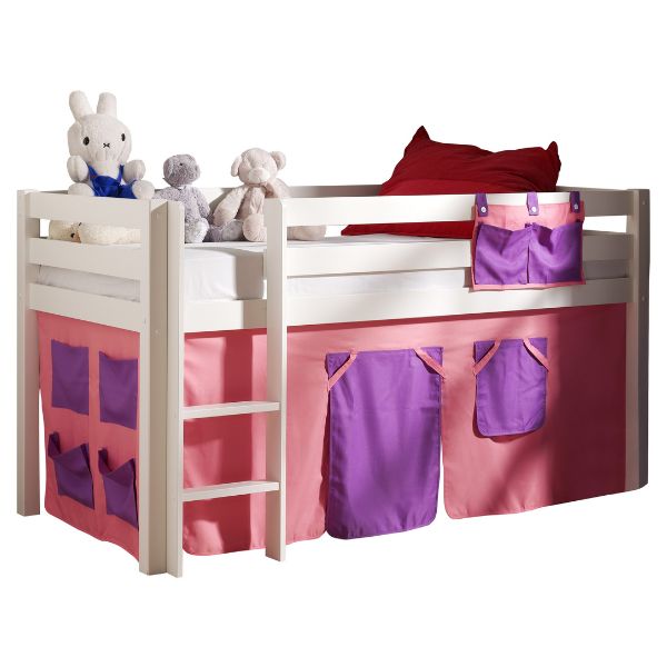 Lit mi-hauteur Charlotte avec tente de lit Bella - blanc - Image 5