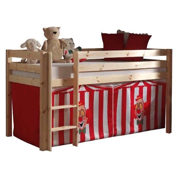 Lit mi-hauteur Charlotte avec tente de lit Cirque - bois de pin - Image 4