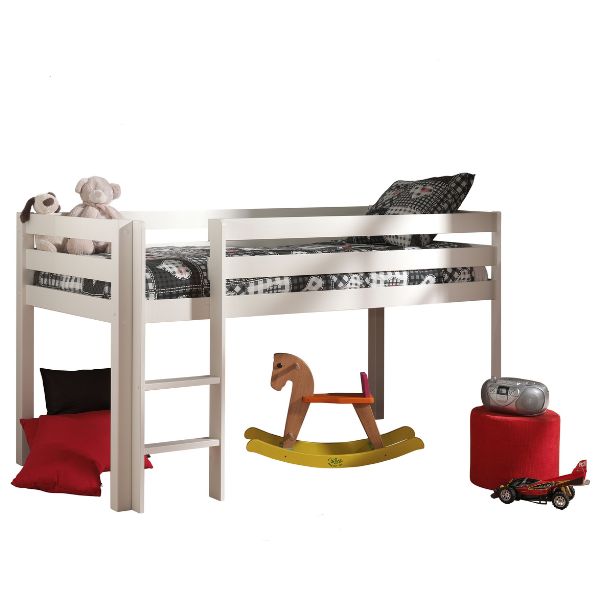 Lit mi-hauteur Charlotte avec tente de lit Domino - blanc - Image 5