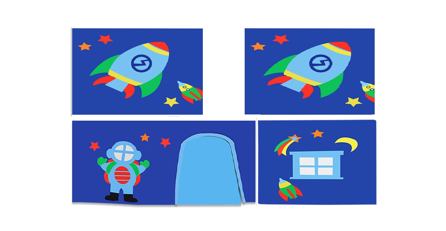 Lit mi-hauteur Charlotte avec tente de lit et sacs de rangement Astro - blanc - Image 2