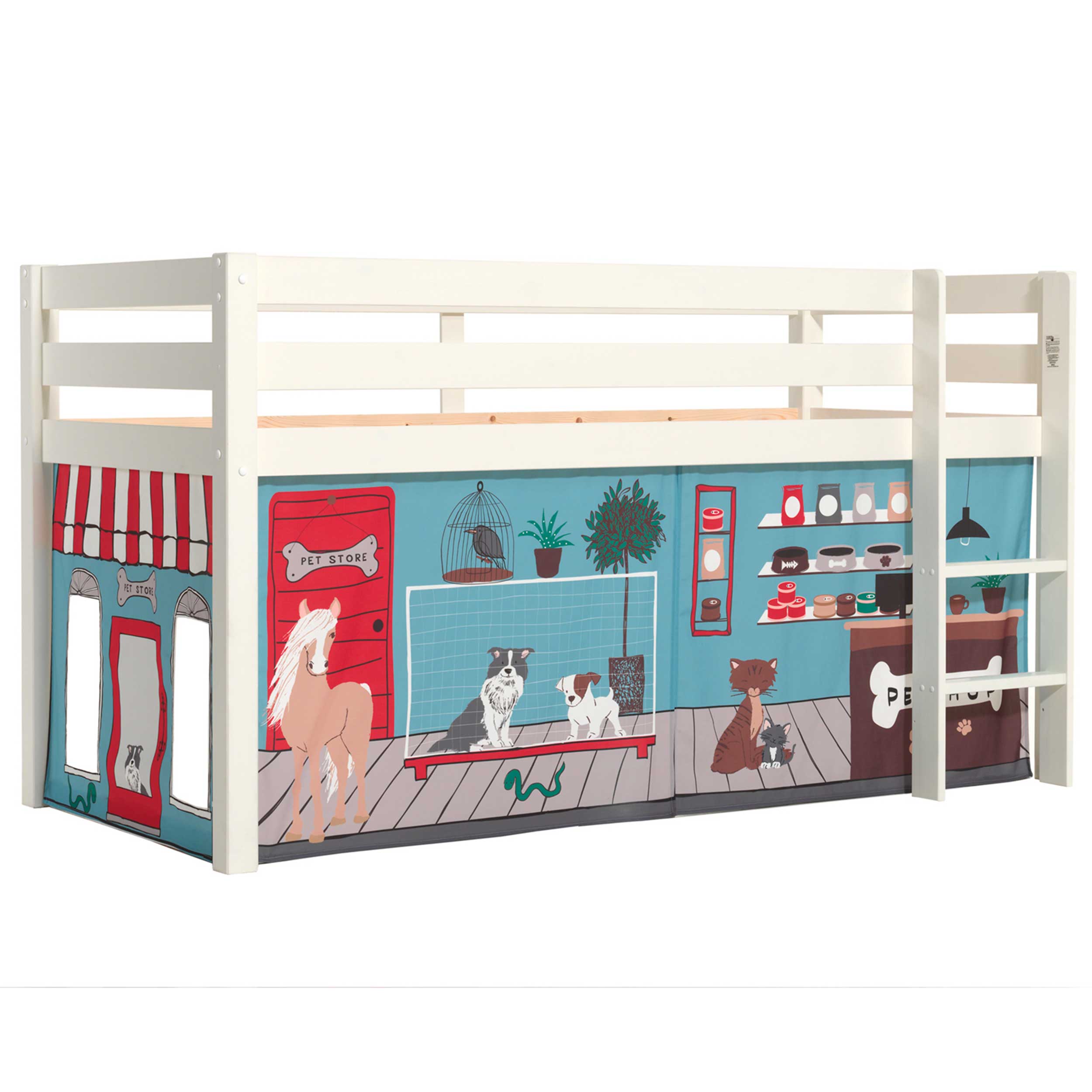 Lit mi-hauteur Charlotte avec tente de lit Pet Shop - blanc - Image 5