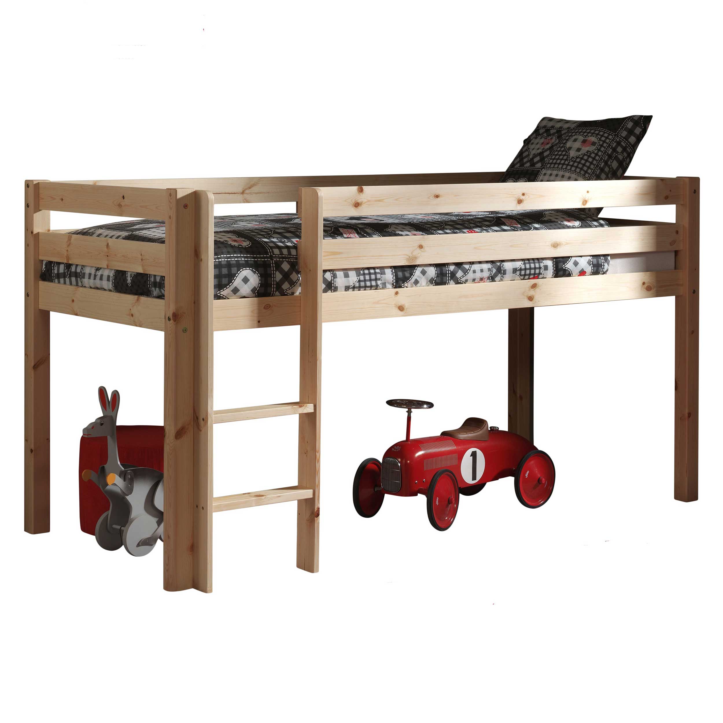 Lit mi-hauteur Charlotte avec tente de lit Pet Shop - bois de pin - Image 4