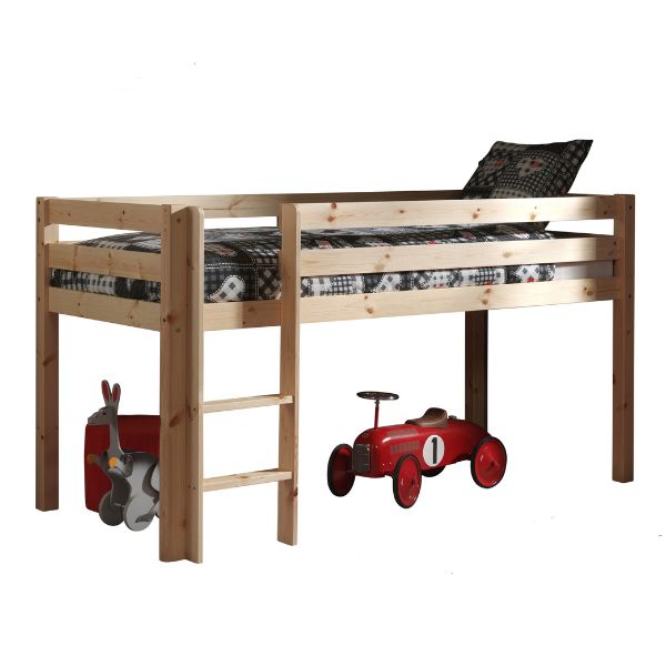 Lit mi-hauteur Charlotte avec tente de lit Pirates - bois de pin - Image 4