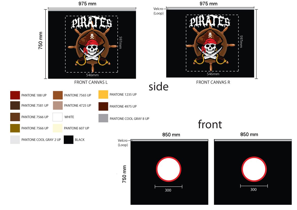 Lit mi-hauteur Charlotte avec tente de lit Pirates - gris - Image 4