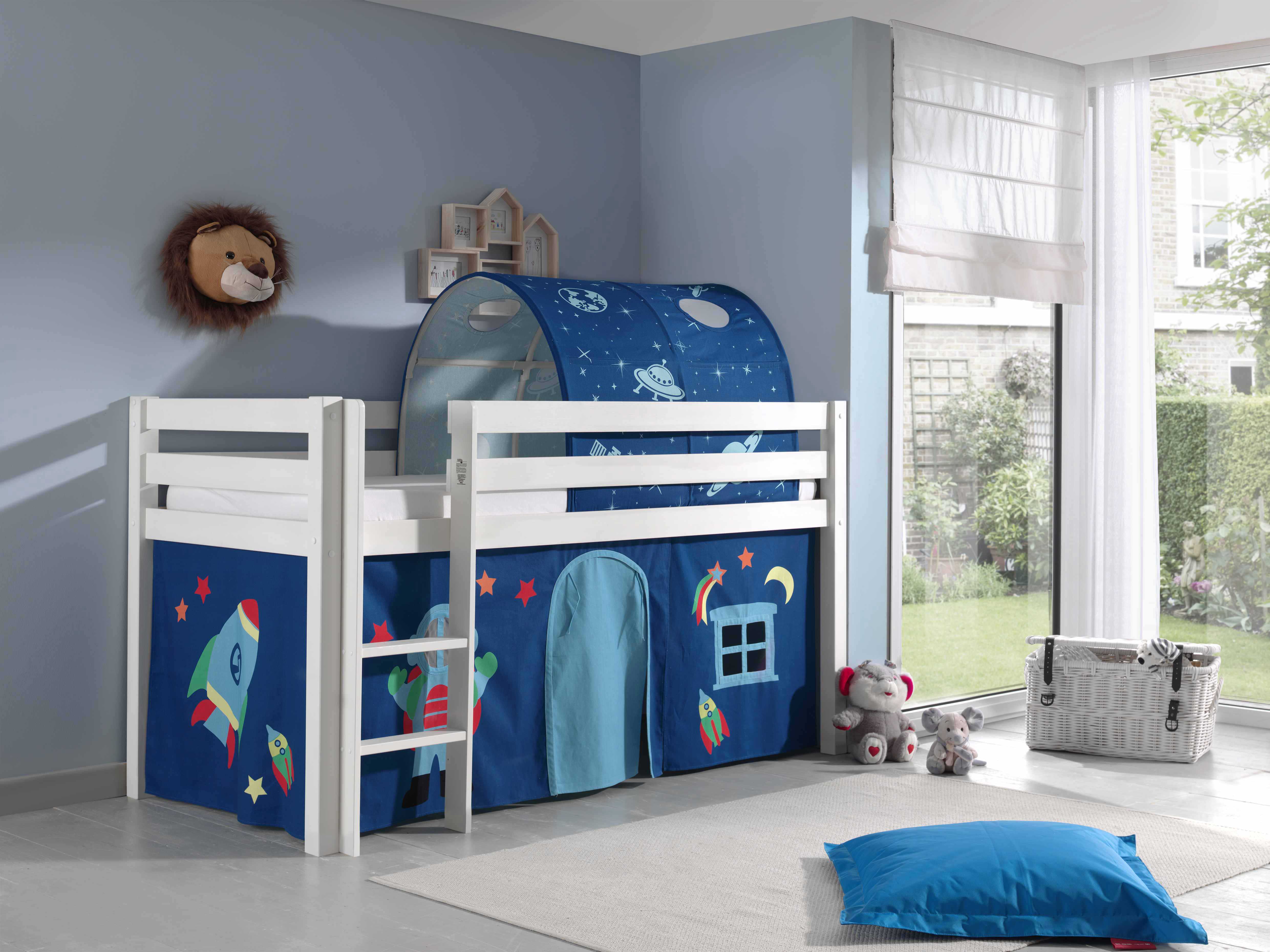 Lit mi-hauteur Charlotte avec tente et tunnel de lit Astro - blanc - Image 6