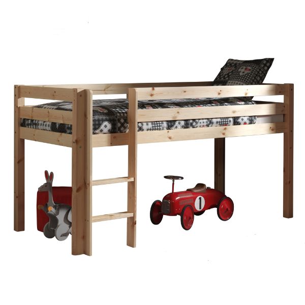 Lit mi-hauteur Charlotte avec tente et tunnel de lit Astro - bois de pin - Image 5