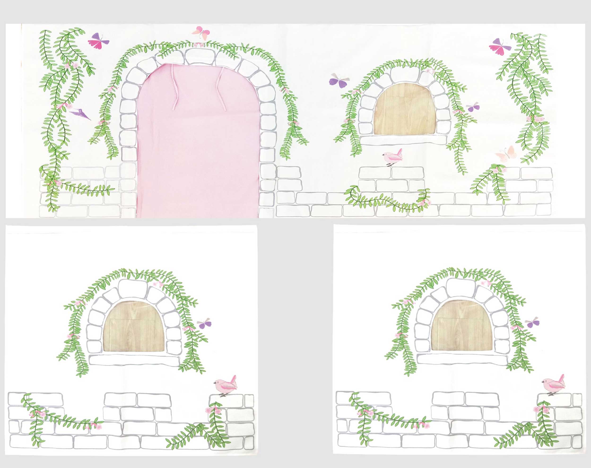 Lit mi-hauteur Charlotte avec tente et tunnel de lit Birdy - gris - Image 4