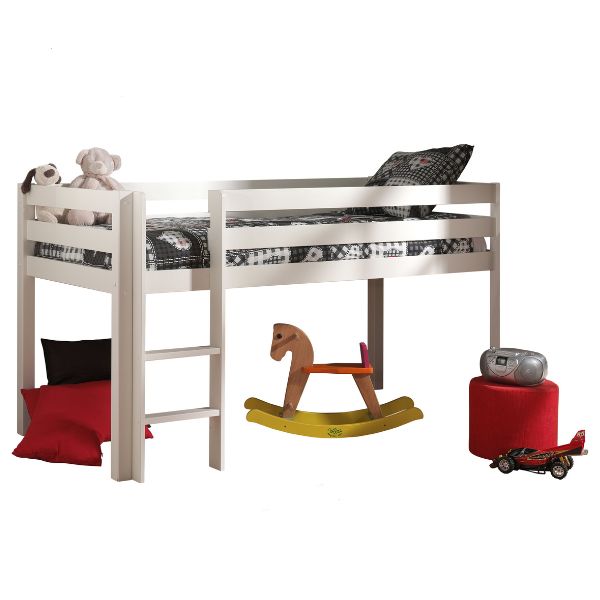 Lit mi-hauteur Charlotte avec tente et tunnel de lit Spring - blanc - Image 4