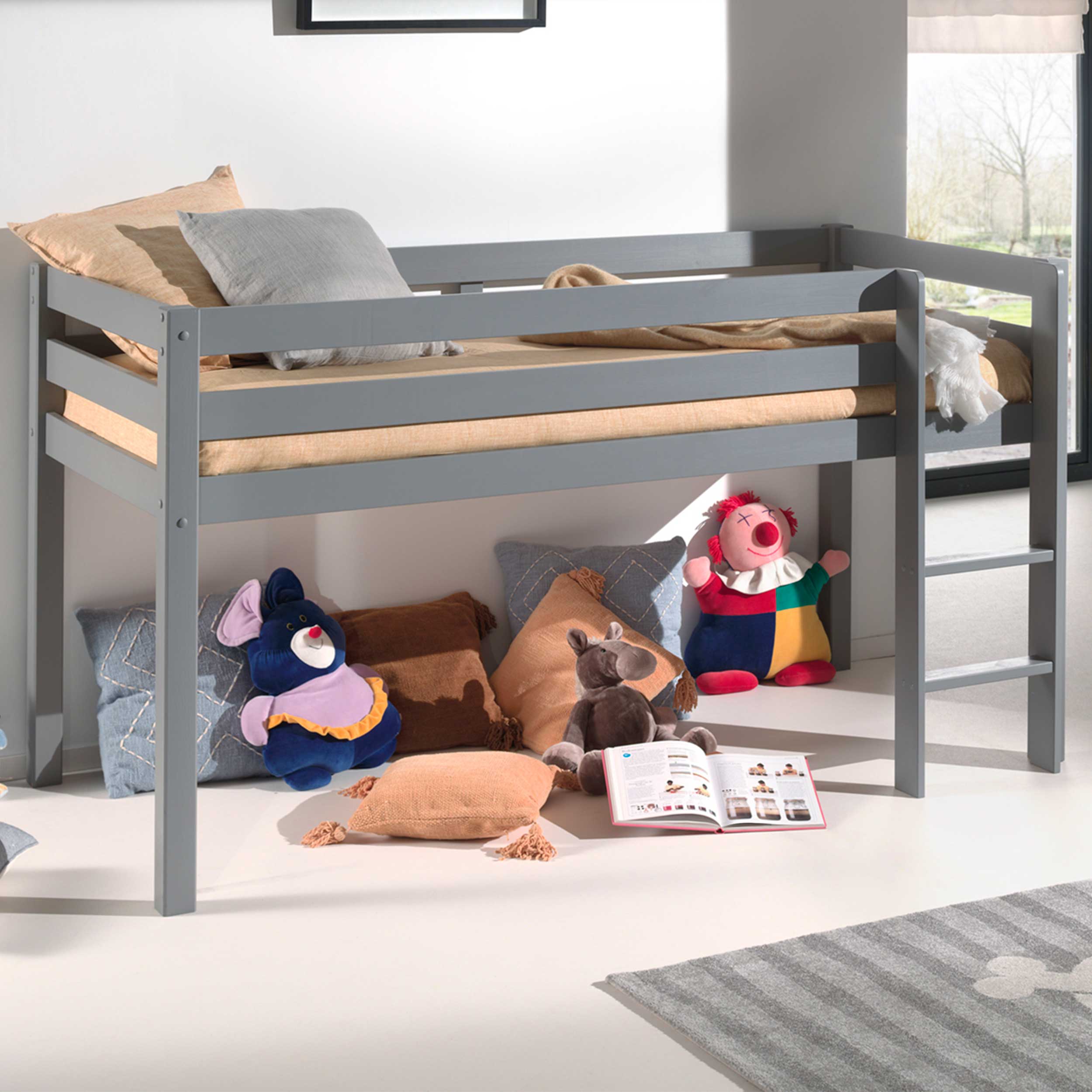 Lit mi-hauteur Charlotte - gris