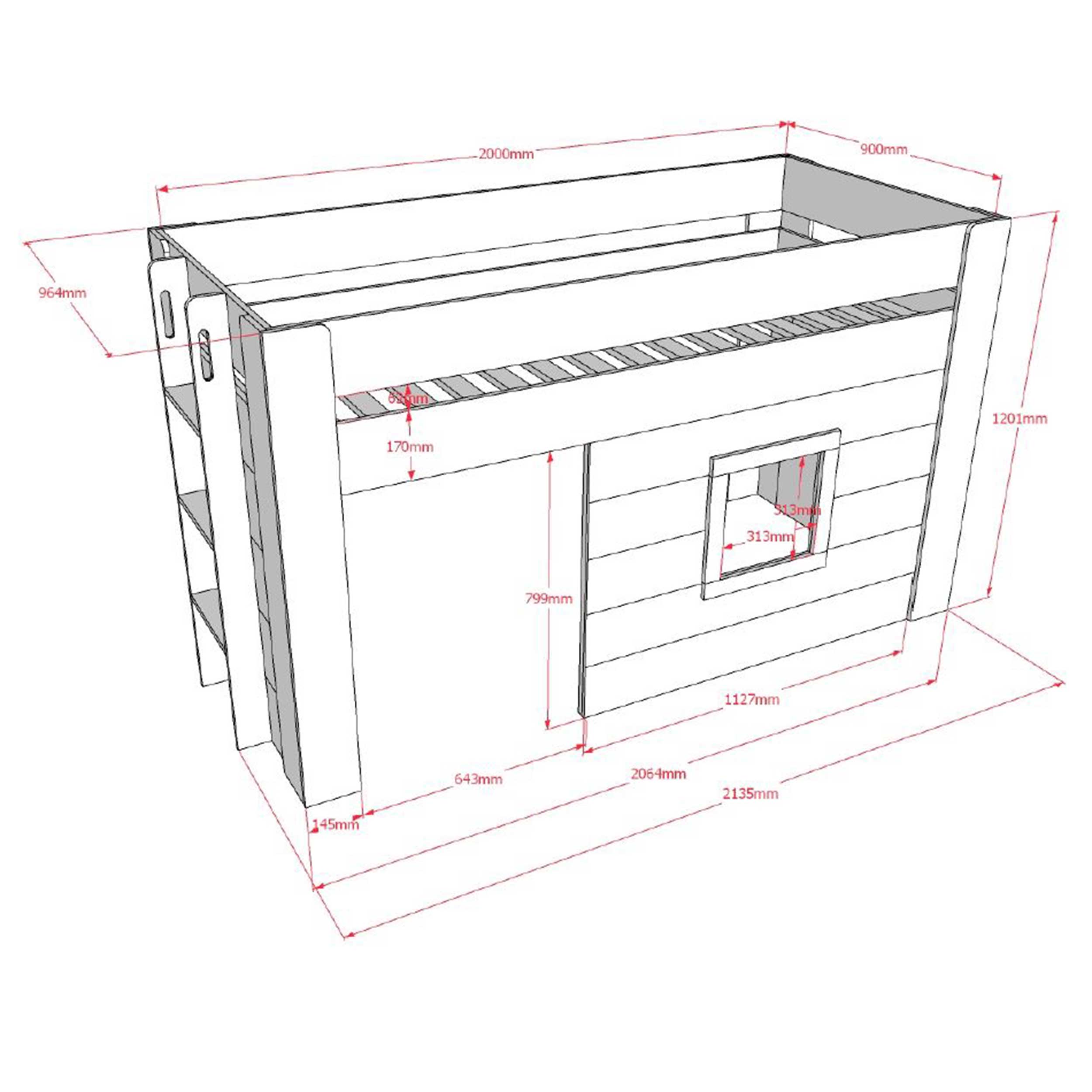 Lit mi-hauteur Noah avec protection - blanc - Image 5