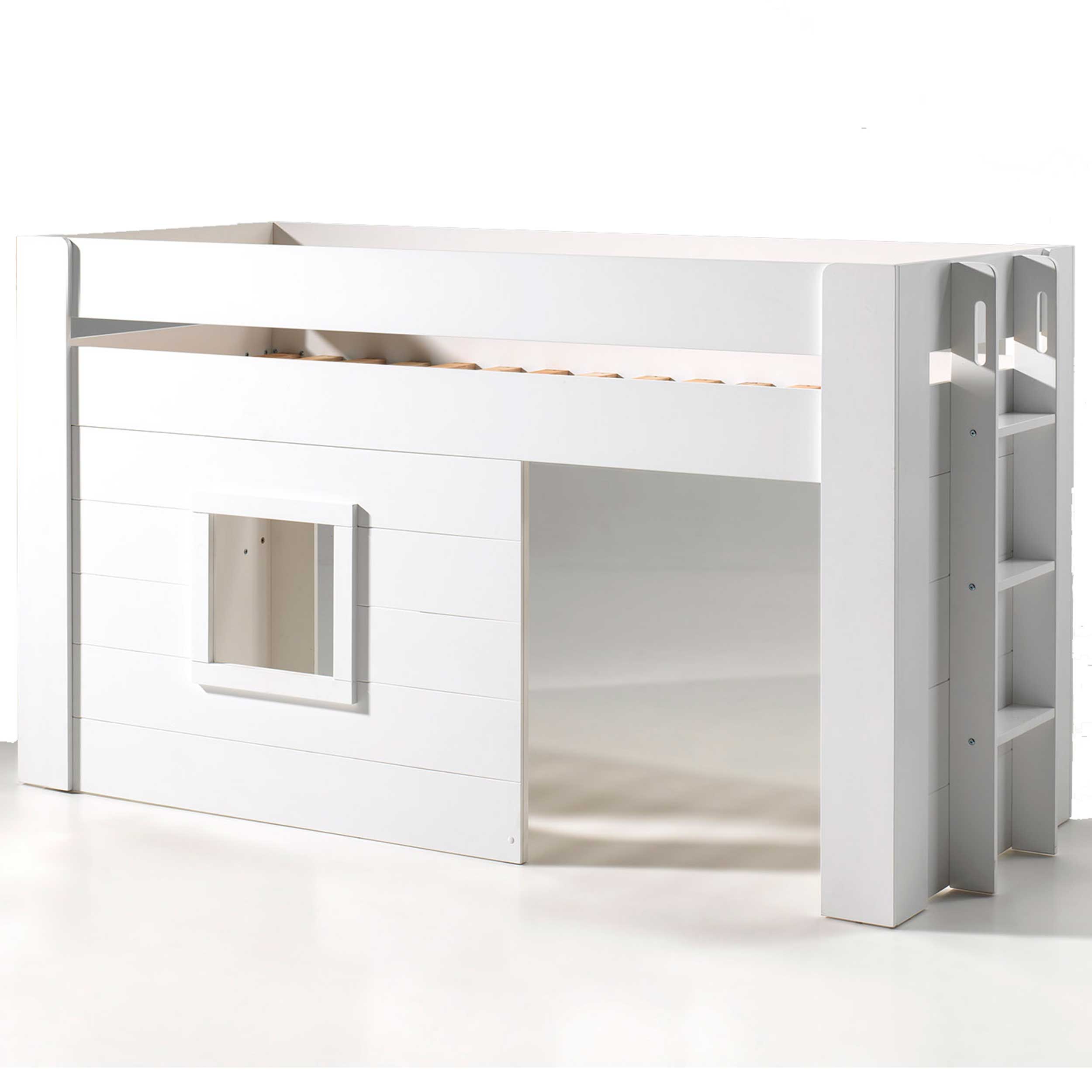 Lit mi-hauteur Noah avec rideaux - blanc - Image 8