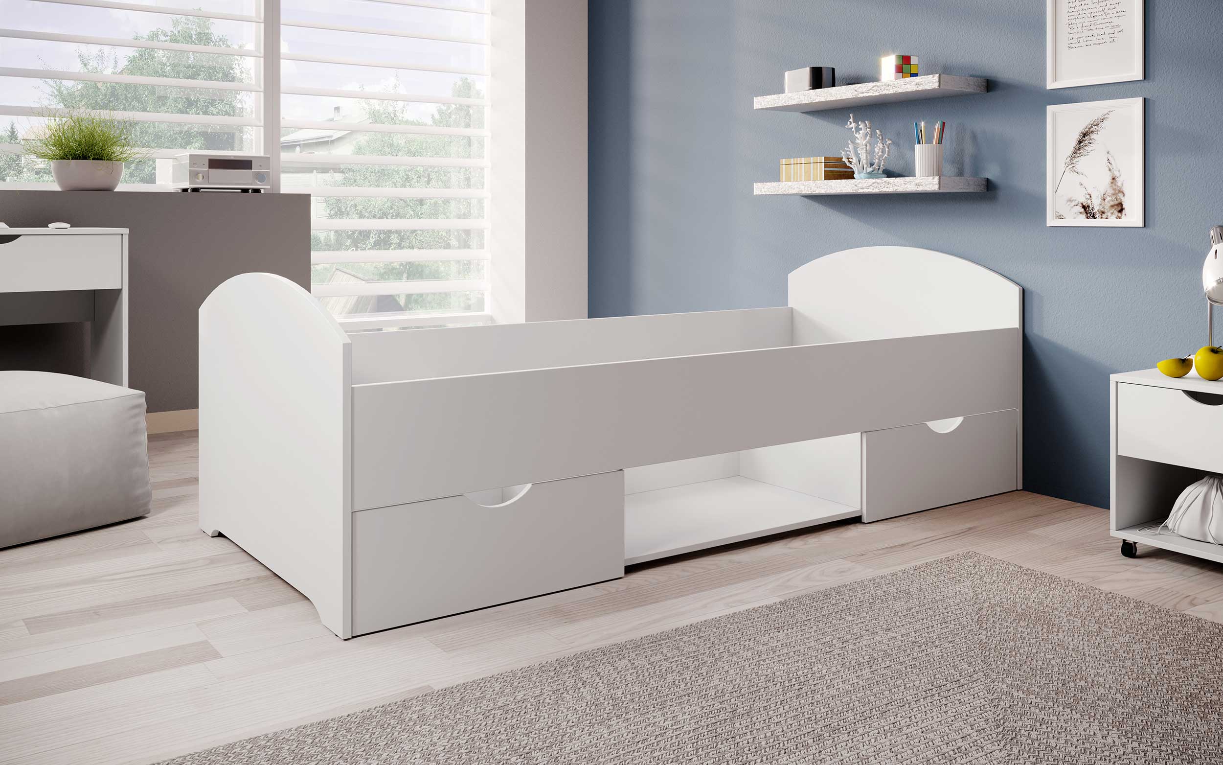 Lit Nero 90x200 avec 2 tiroirs - blanc - Image 7