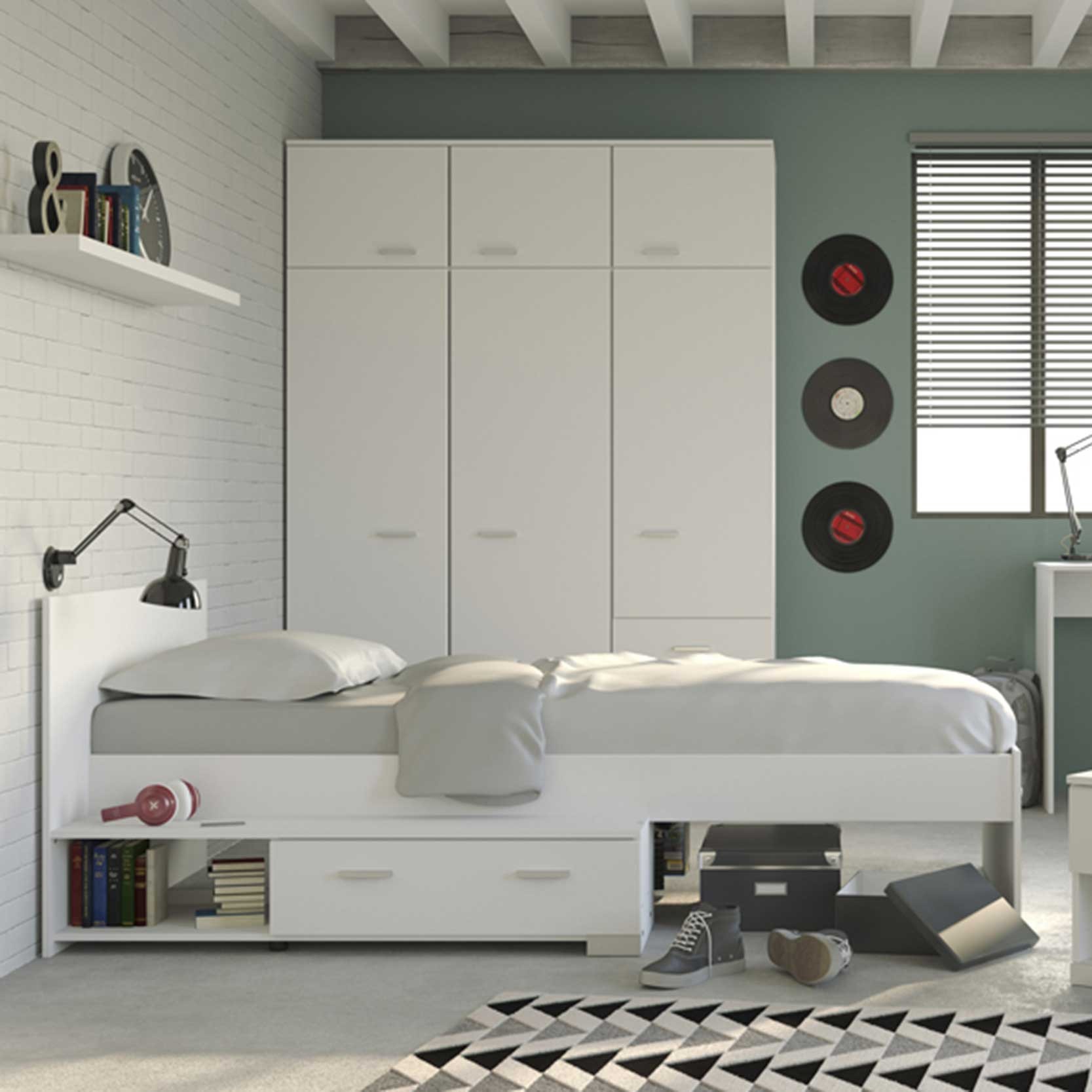 Lit pour enfant Gemma avec tiroir - blanc