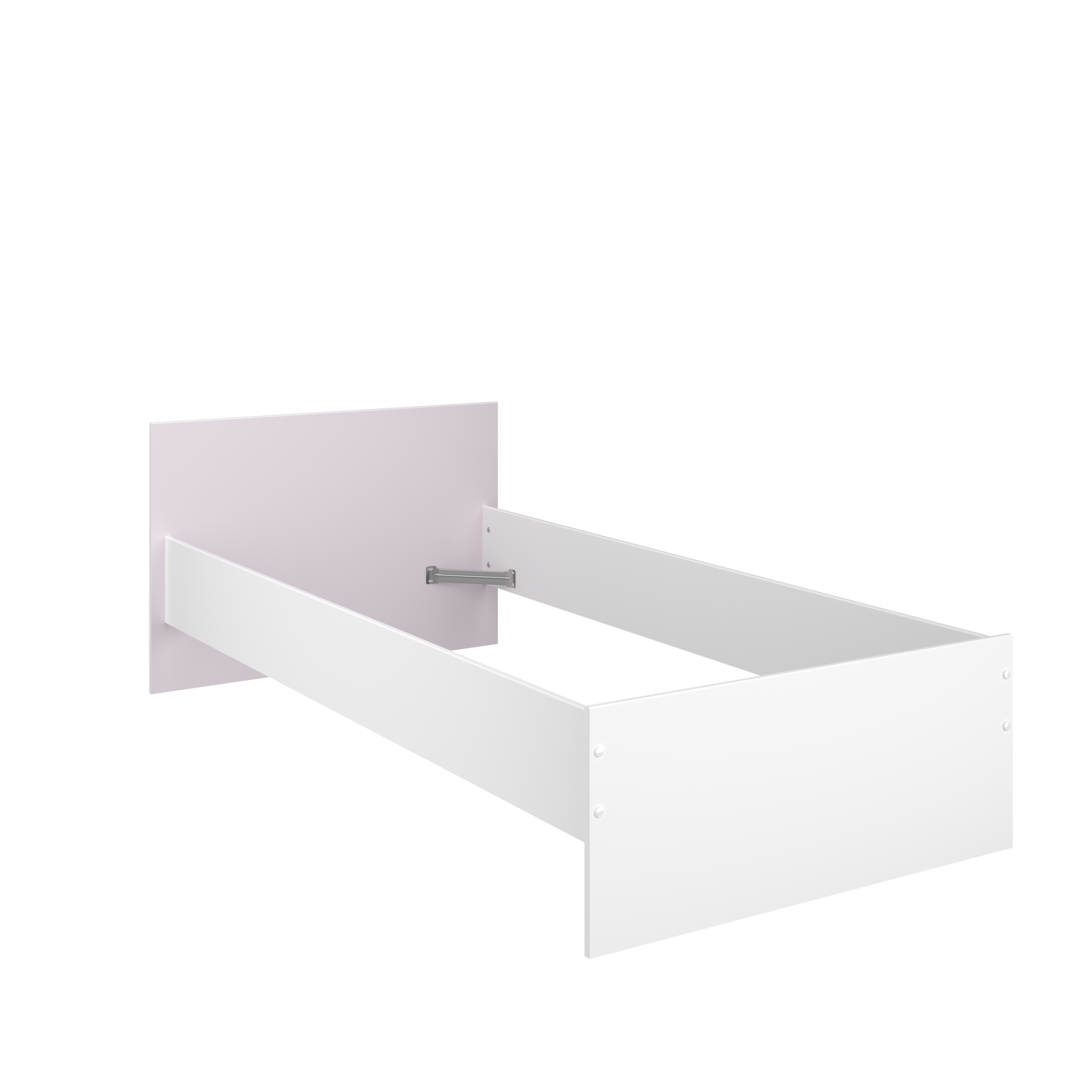Lit Rue 90x200 - blanc/gris ou blanc/rose - Image 6