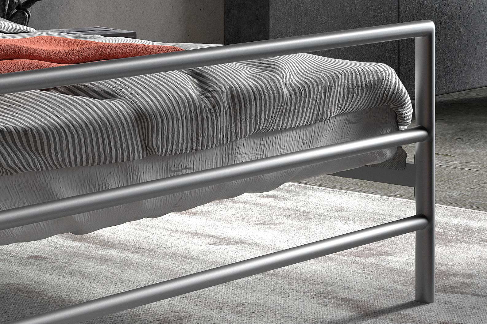 Lit Sandro 140x200 métal - gris - Image 3