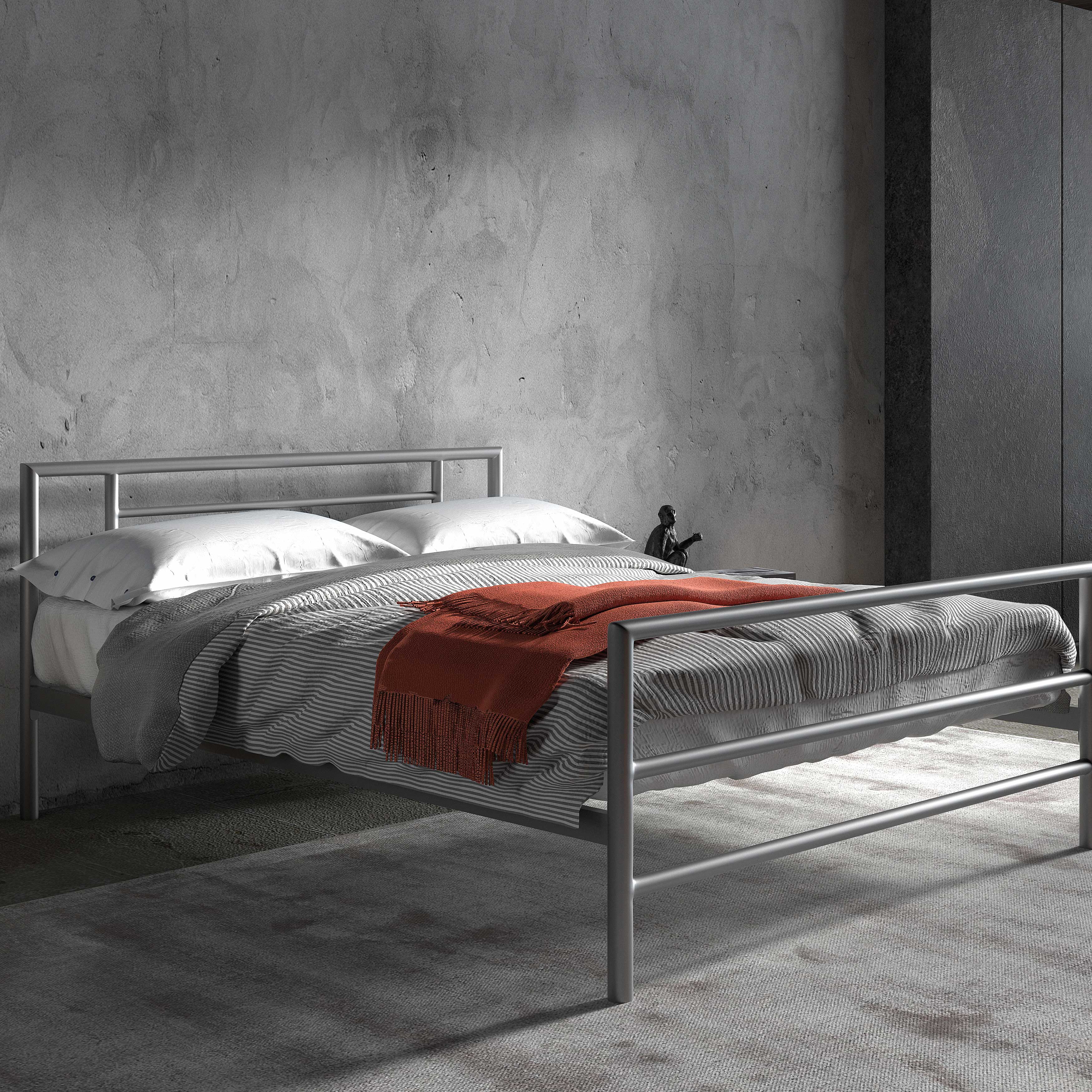 Lit Sandro 140x200 métal - gris