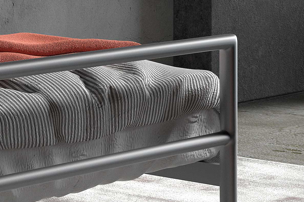 Lit Sandro 90x200 métal - gris - Image 4