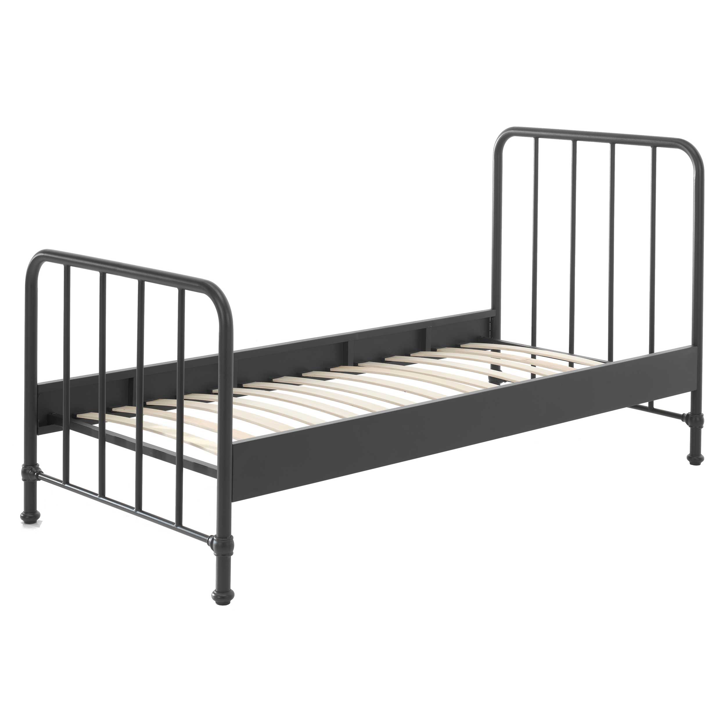 Lit simple Bronxx métal 90x200 - noir mat - Image 2