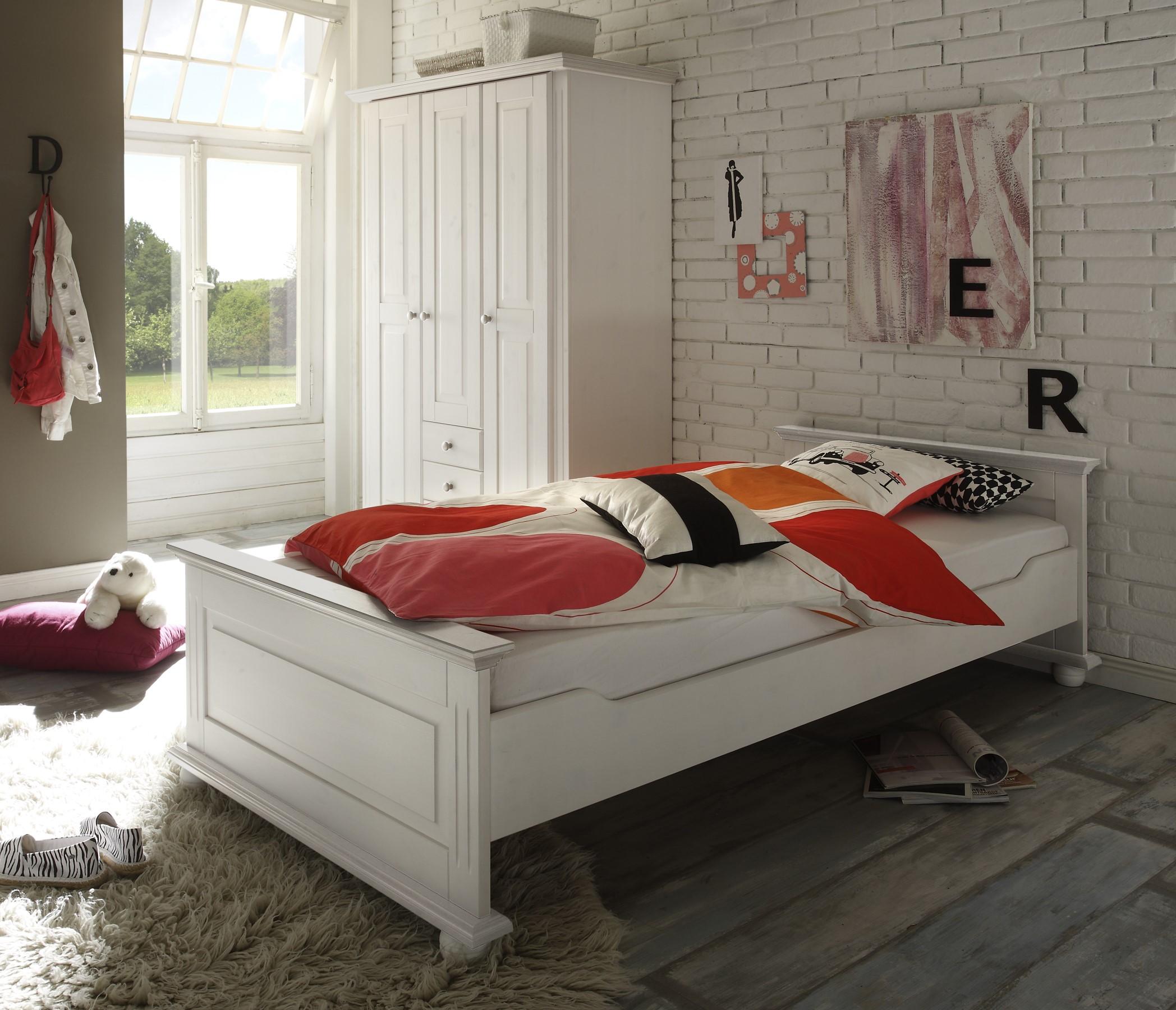 Lit simple Laurel 90x200 - blanc - Image 2