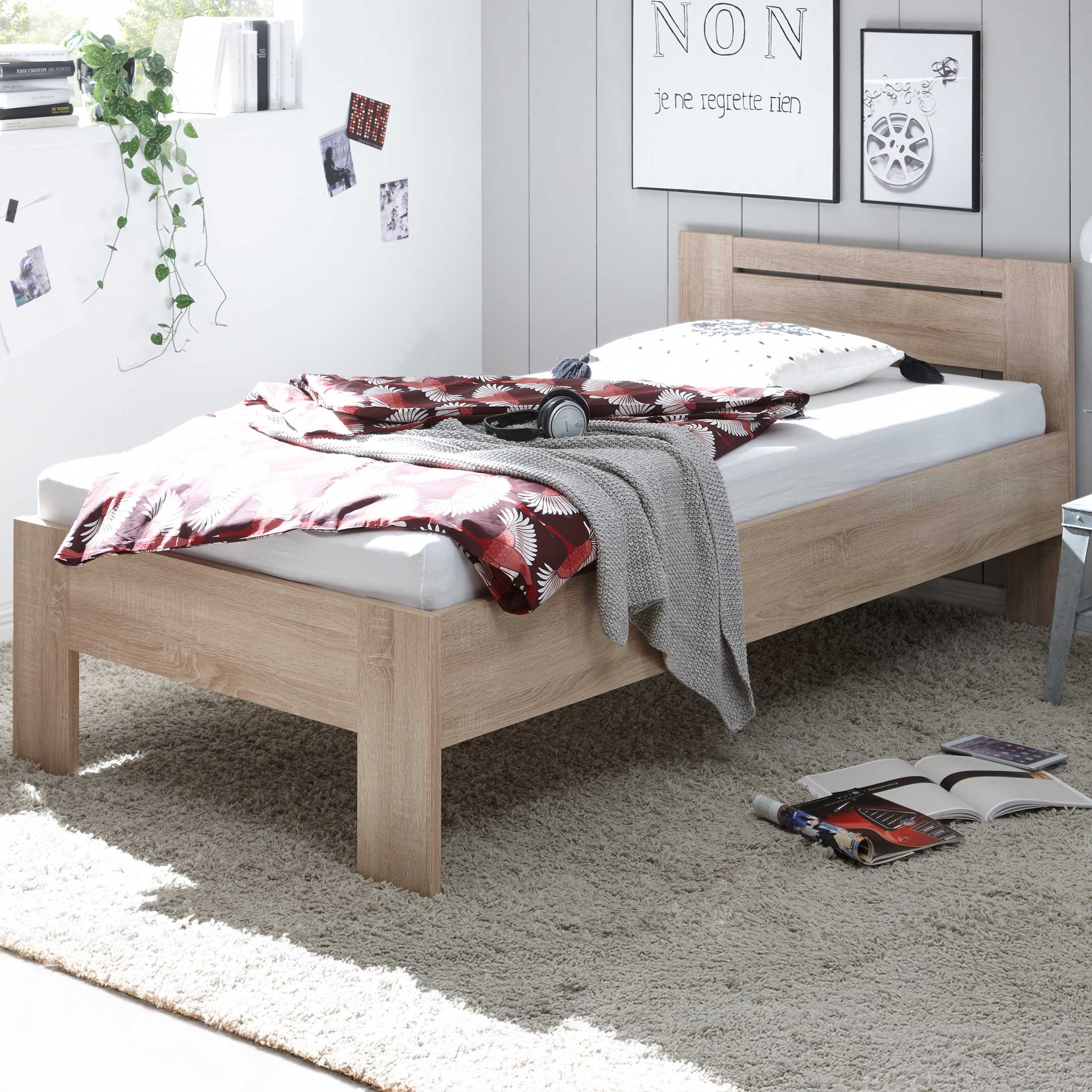 Lit simple Sartre 90x200 - chêne