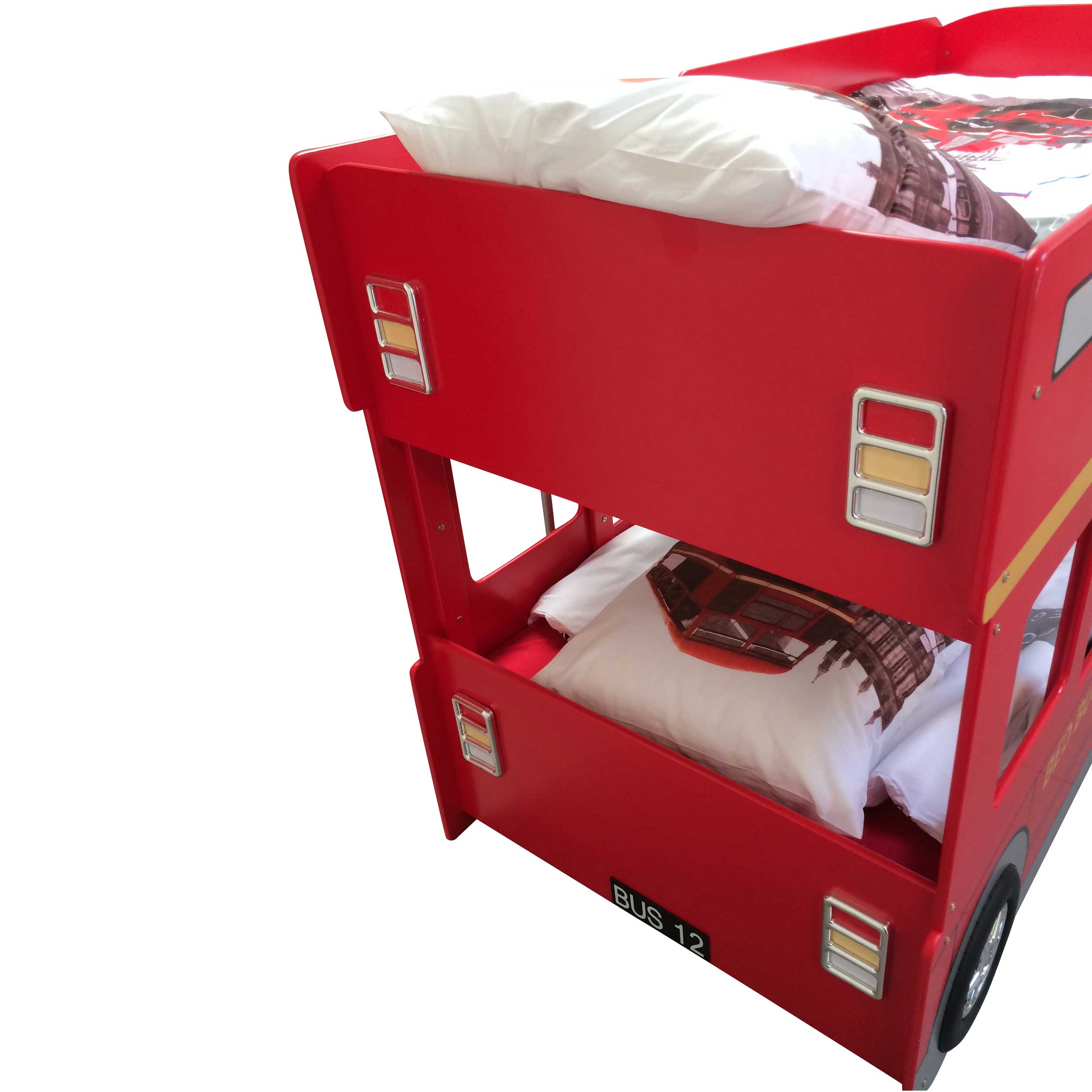 Lit superposé bus londonien 90x200 cm avec éclairage LED - Image 2