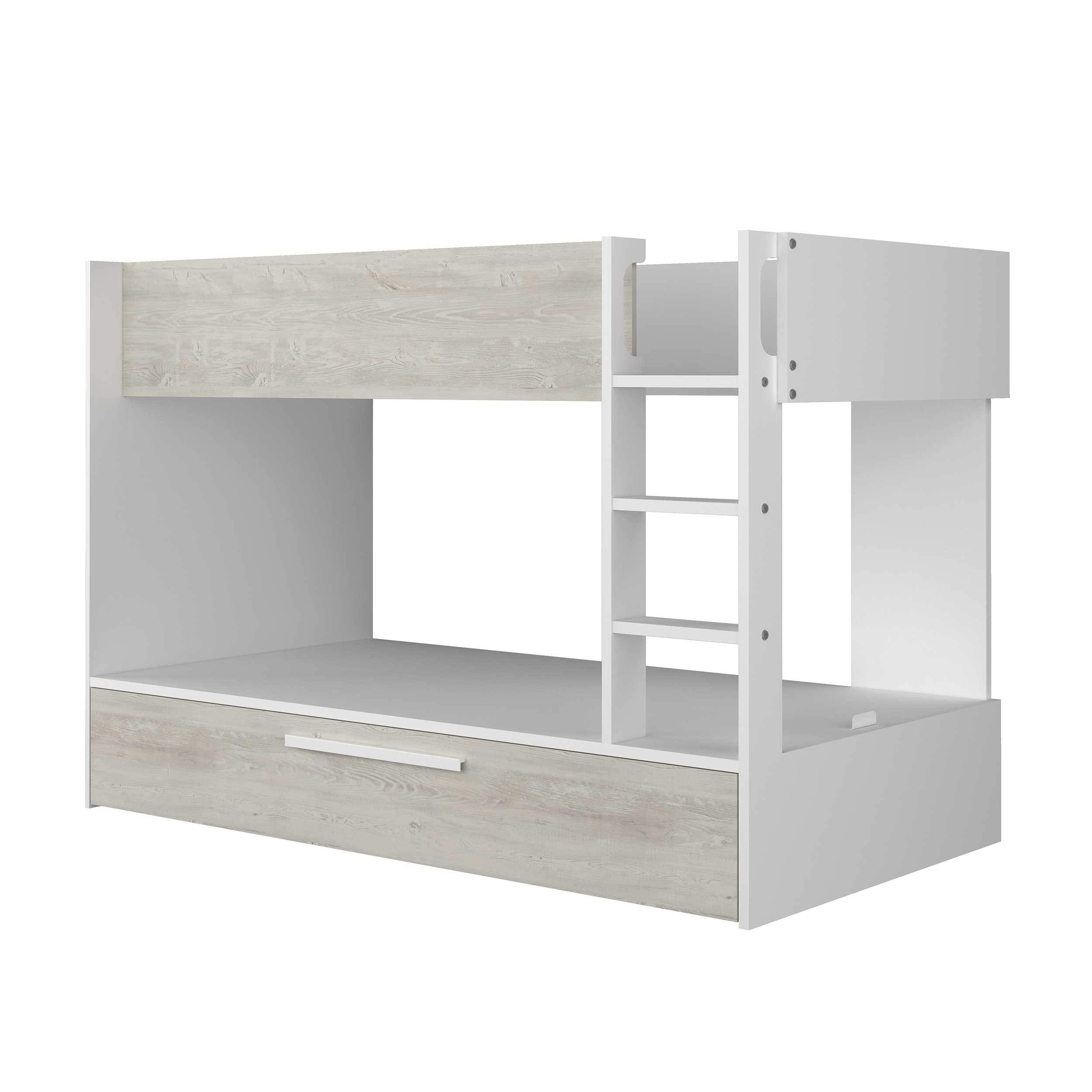 Lit superposé Cassie 90x200 avec tiroir de lit - blanc - Image 2