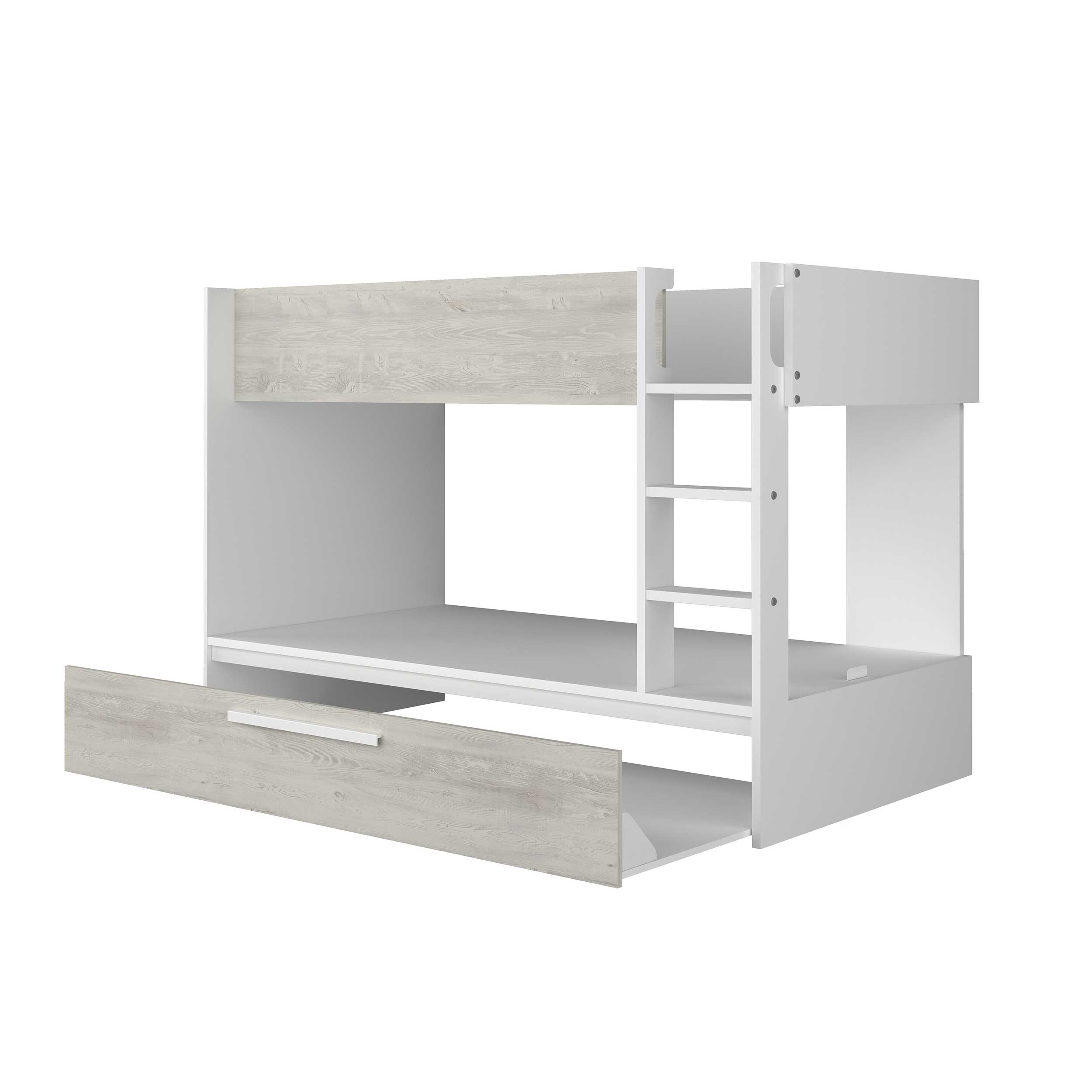 Lit superposé Cassie 90x200 avec tiroir de lit - blanc - Image 4