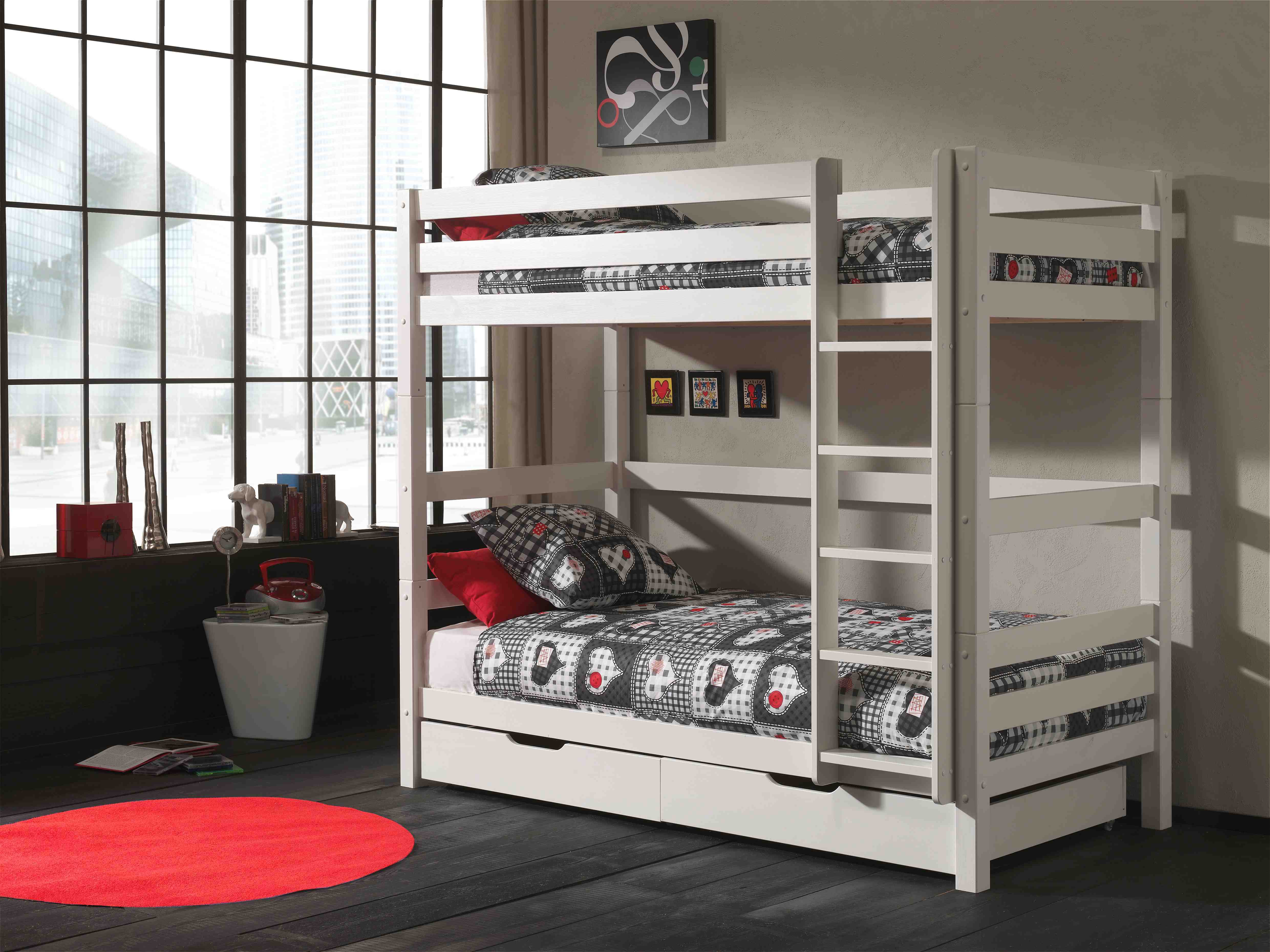 Lit superposé Claire avec tiroirs-lit - blanc - Image 6